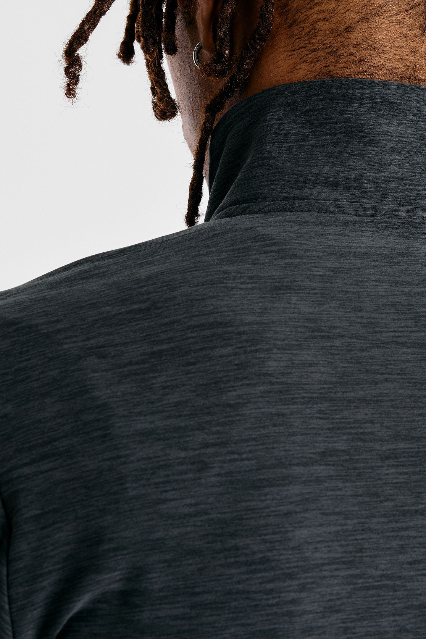 SPORTS 1/4 ZIP LONG SLEEVE TOP IN BLACK SPACE DYE 7