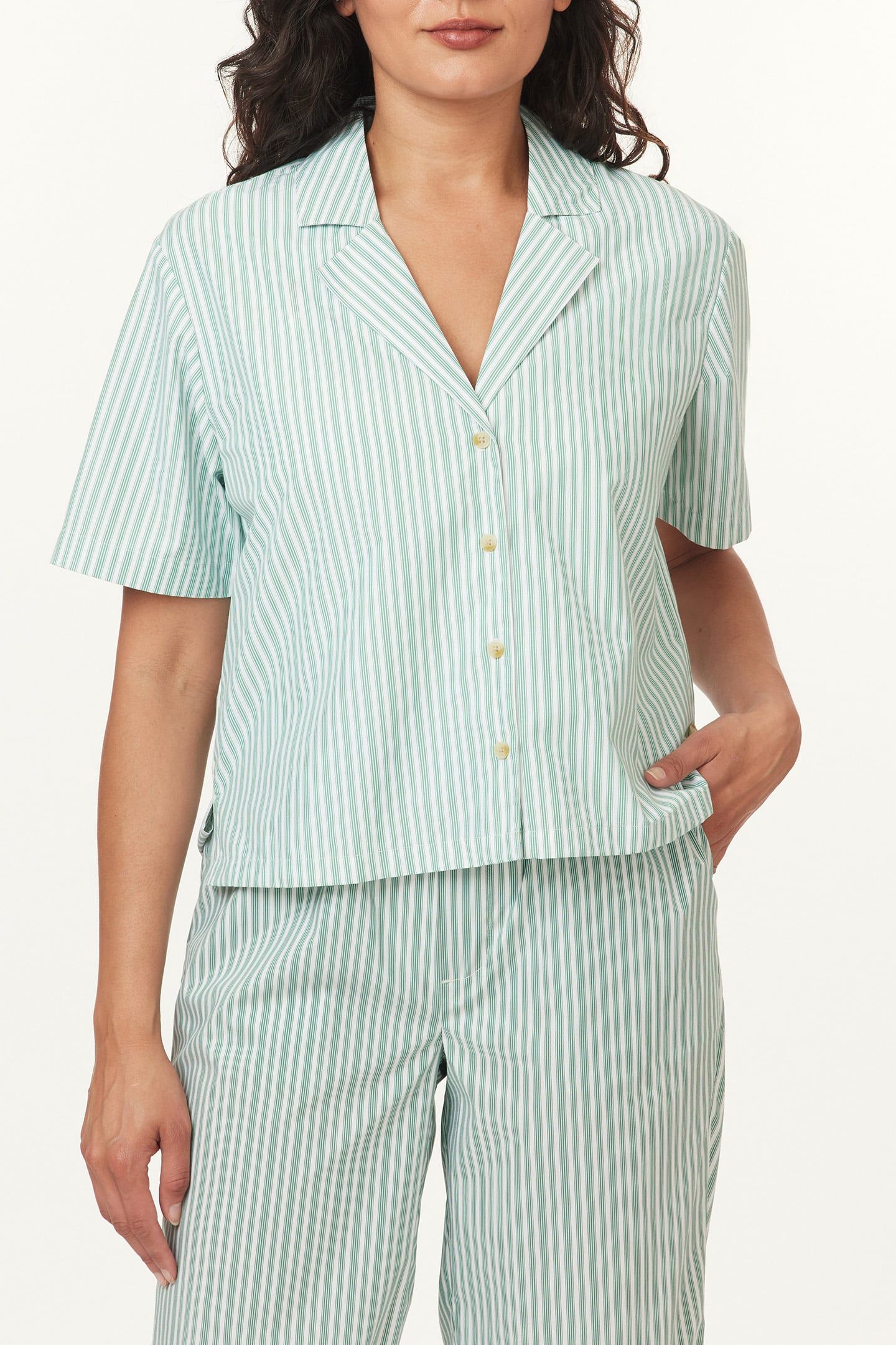 STRIPED CAMP SHIRT EDEN/WHITE 1