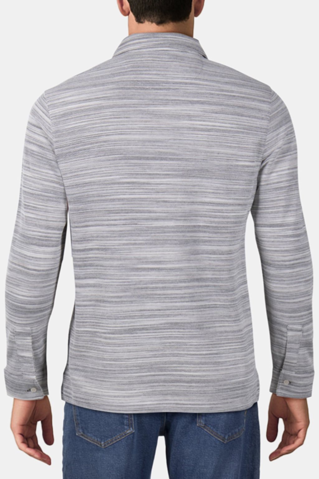 LS SPACE DYED BUTTON FRONT POLO SWAN 2