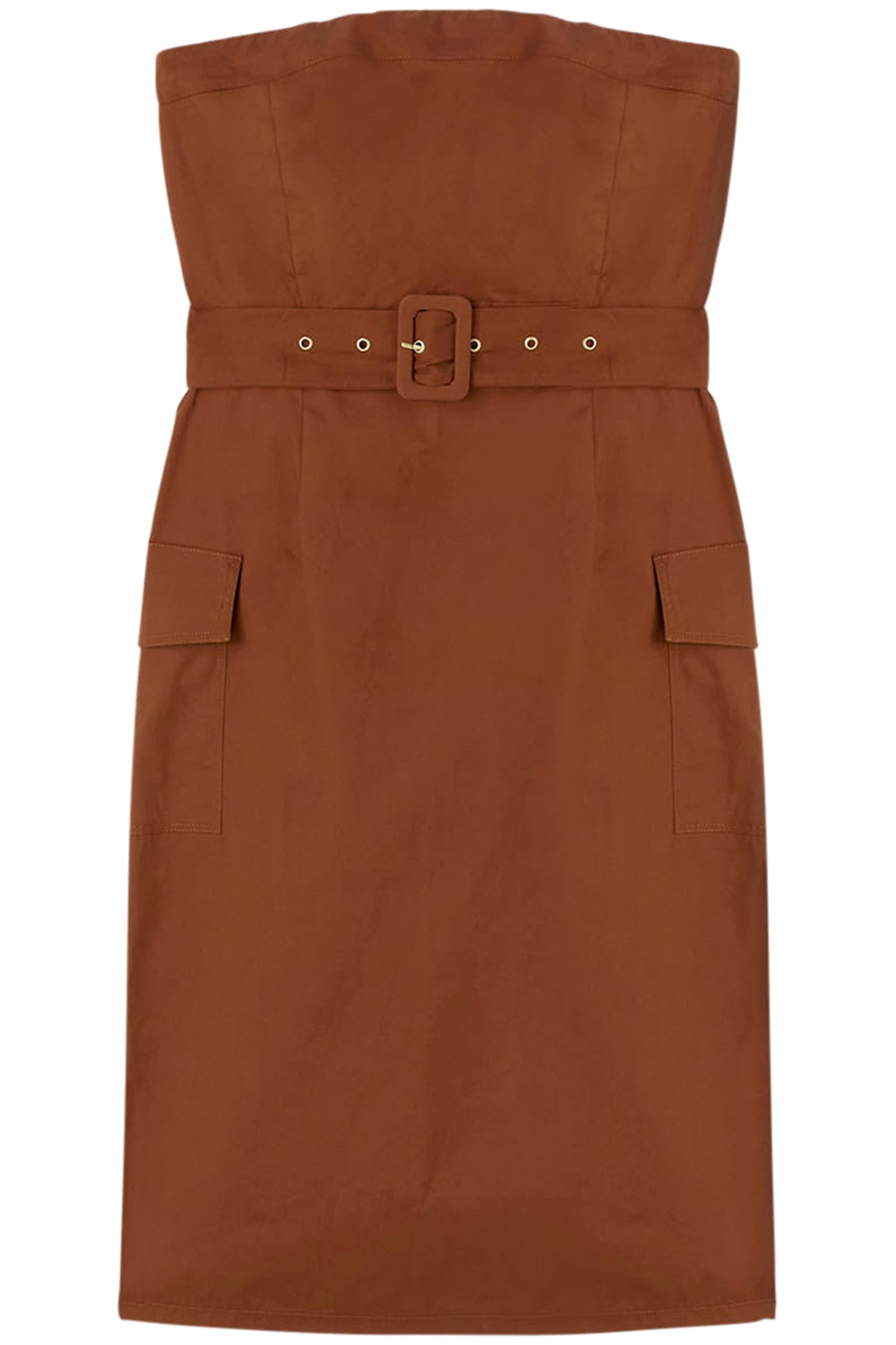 POPLIN BUSTIER DRESS NATURAL 4