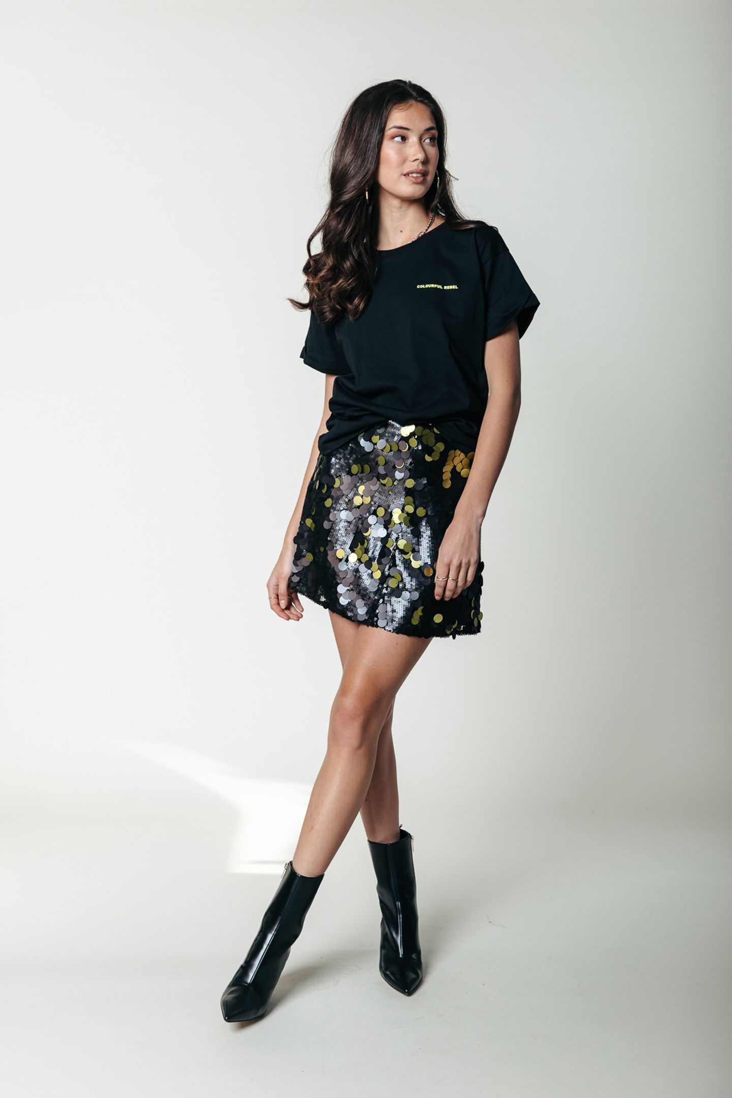 JILLY SEQUINS SKIRT LIME 1