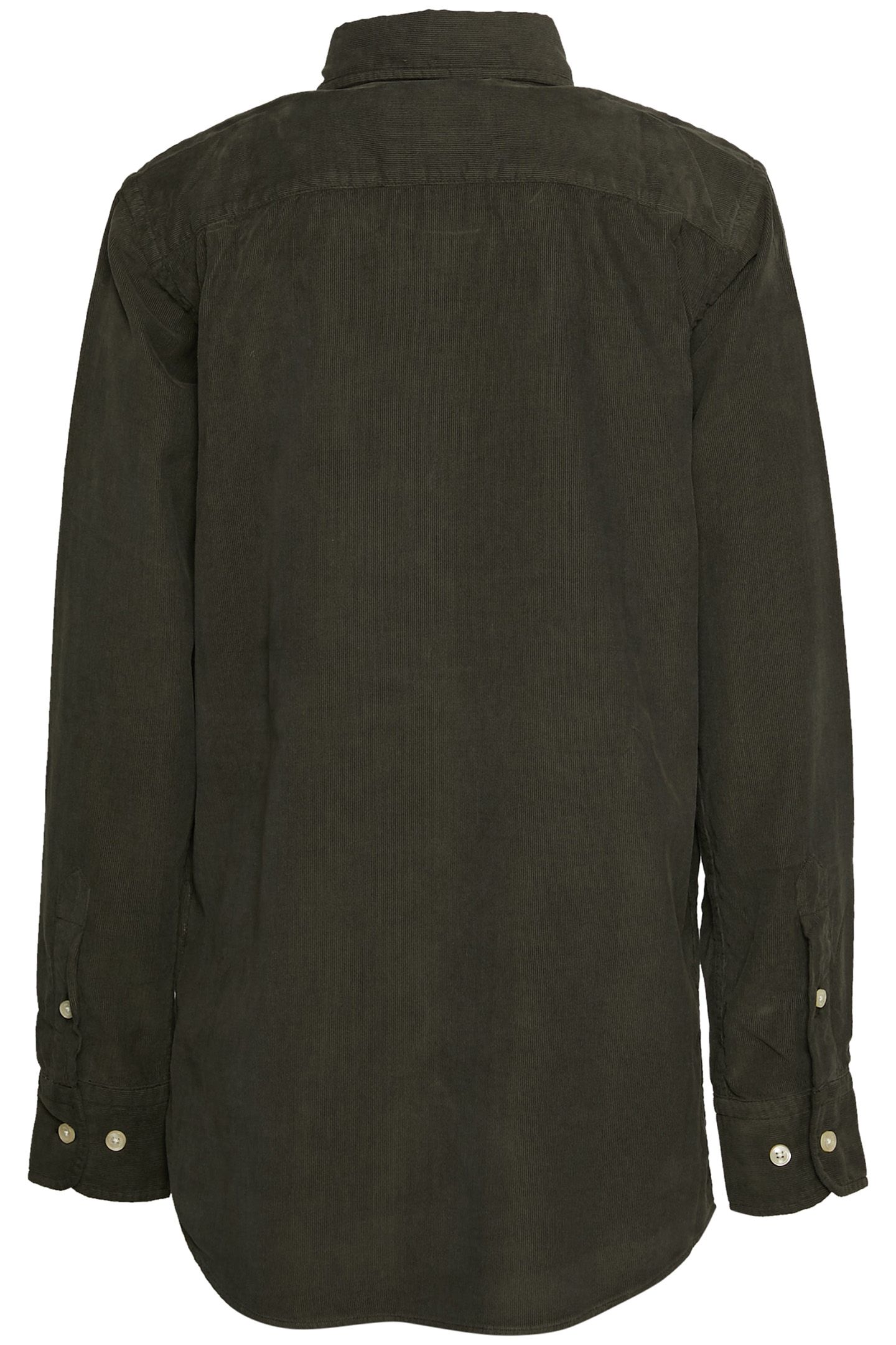 CUSTOM FIT WALLSTREET VELVET SHIRT IN GREEN 2