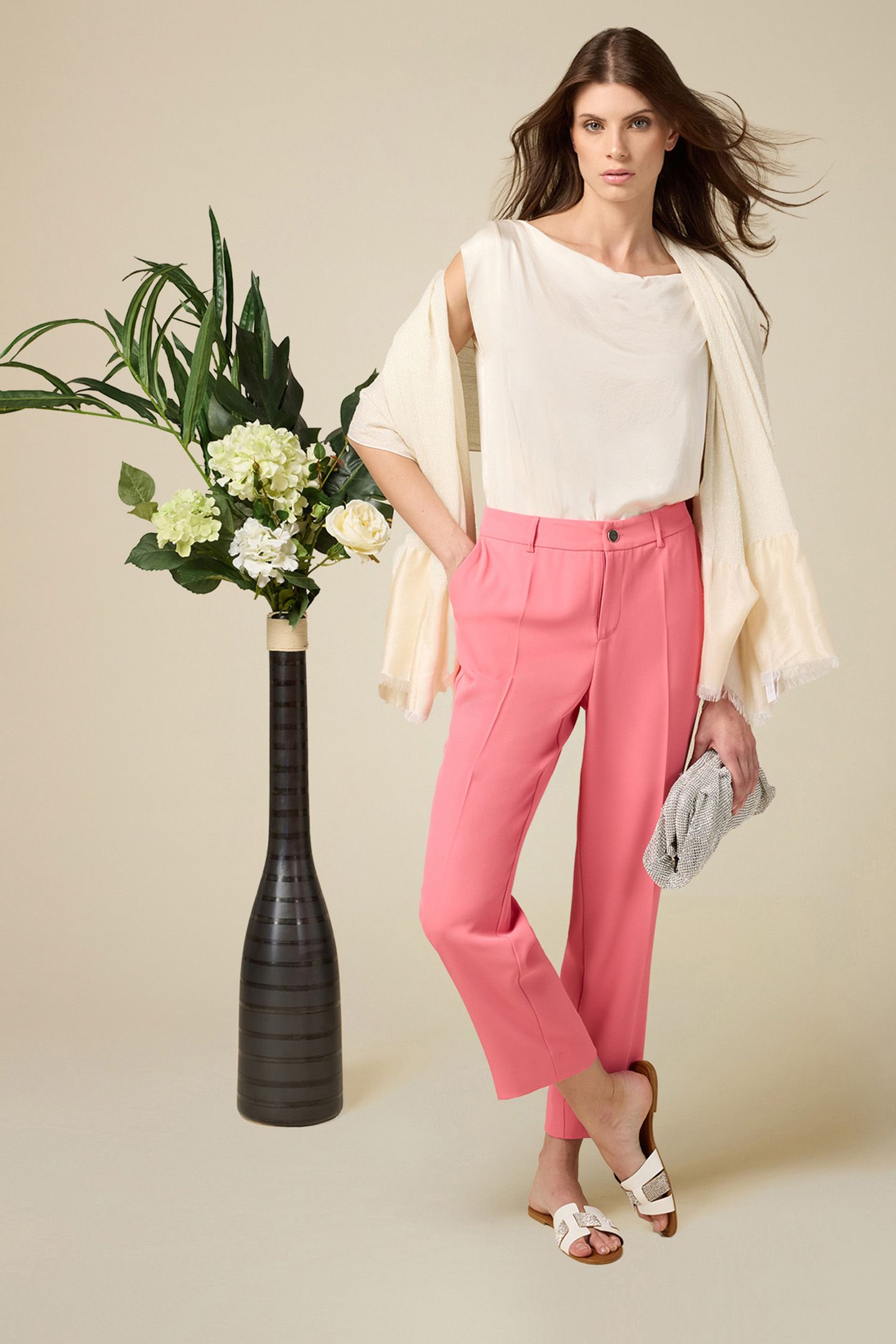 STOVEPIPE TROUSERS LIGHT PINK 2