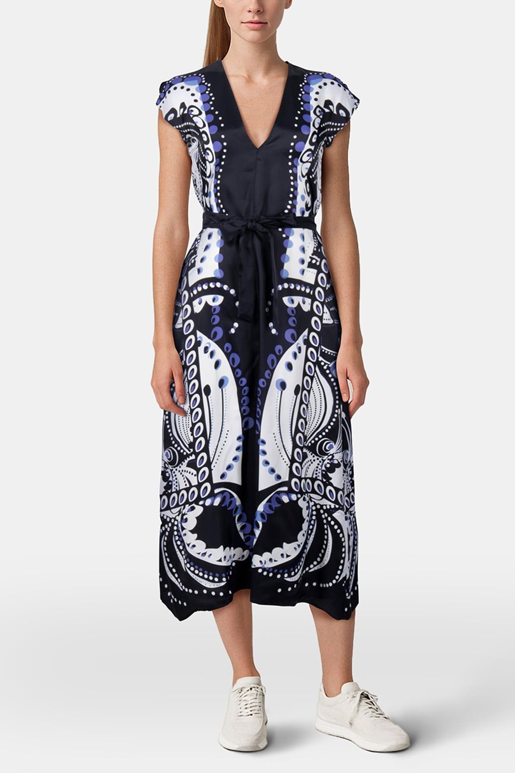 SCARF PRINT MIDI DRESS 1