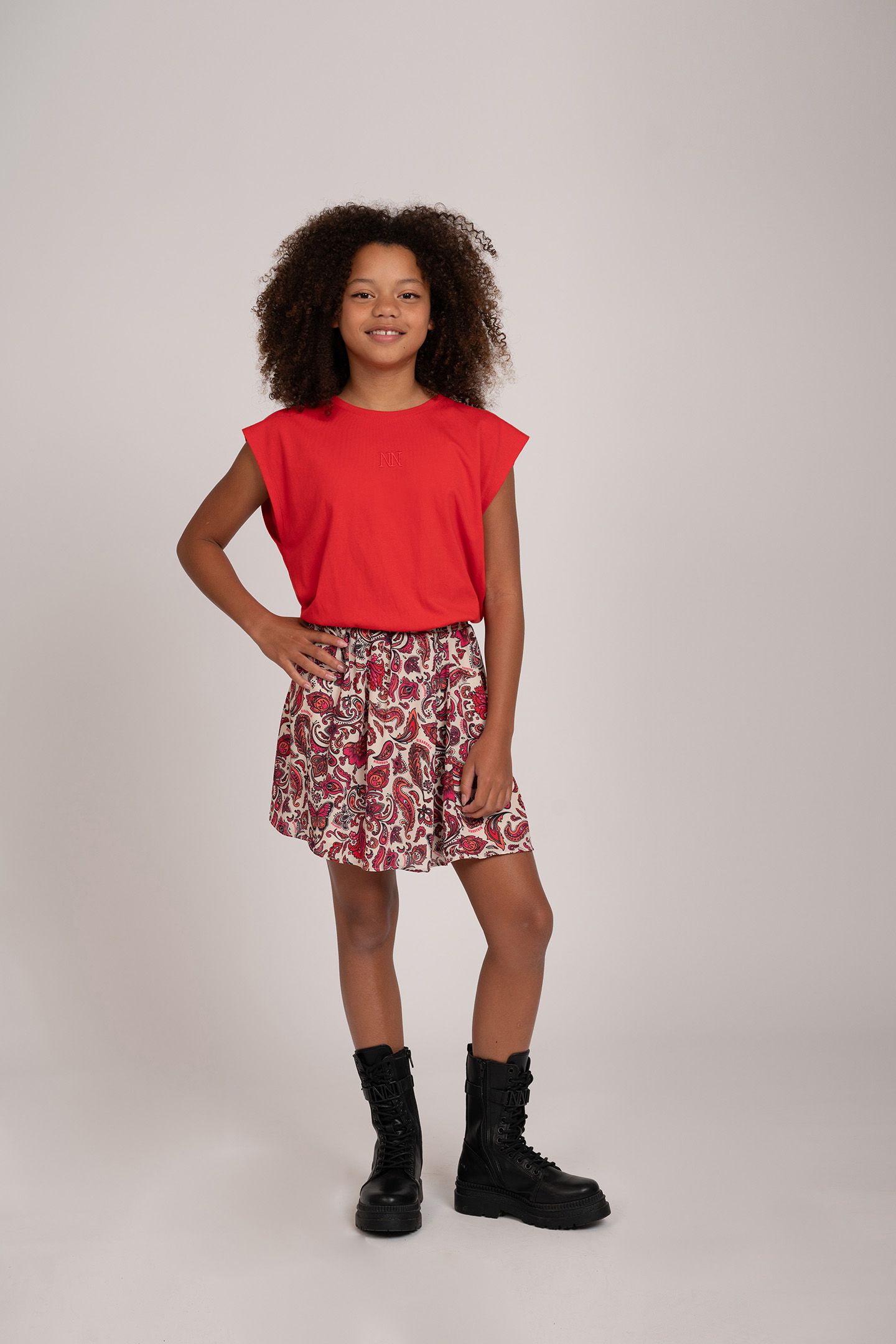 PAISLEY SKIRT VIBRANT ORANGE/FUCHSIA POP 1