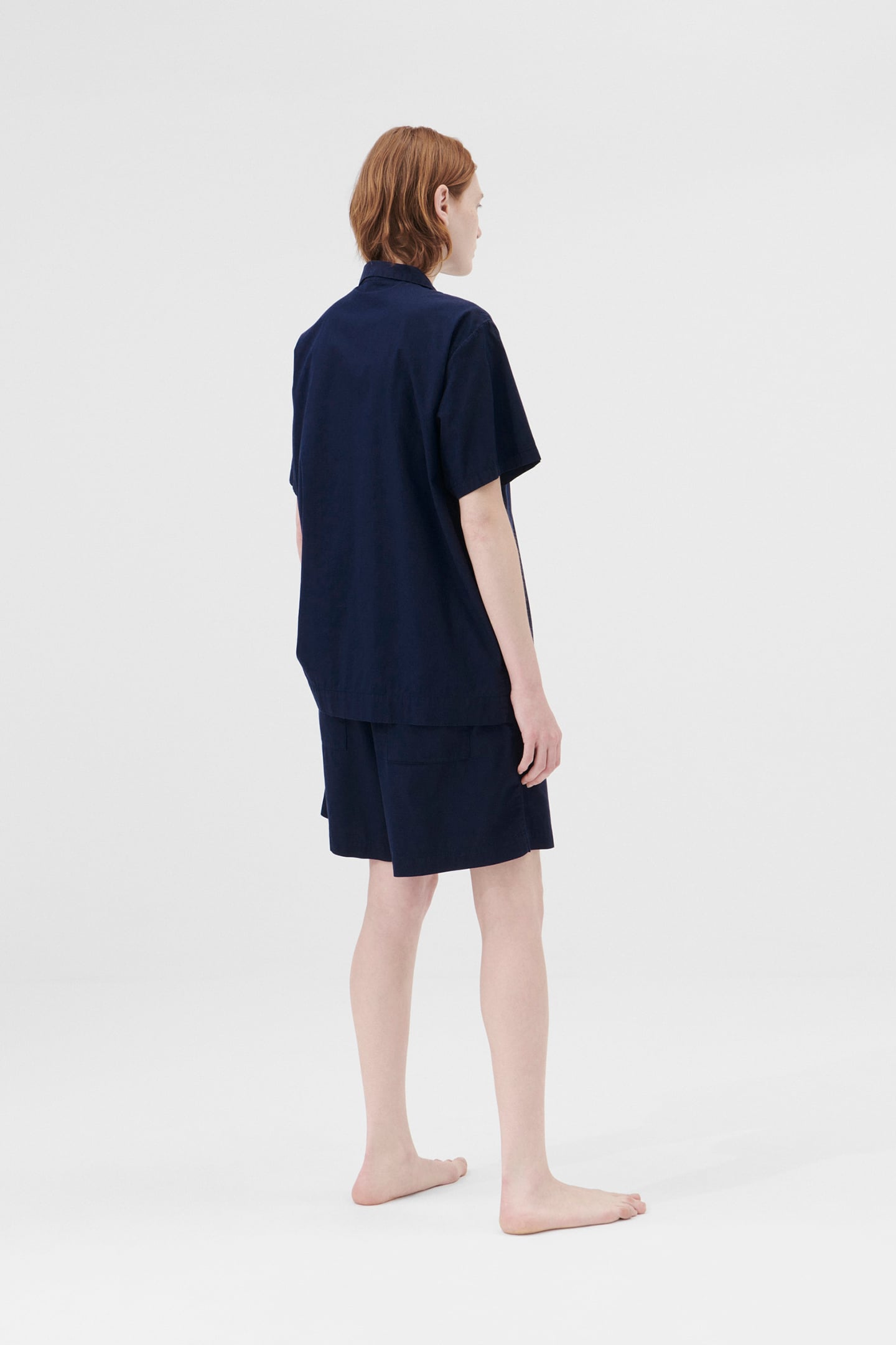 UNISEX POPLIN, SHORT SLEEVE SHIRT TRUE NAVY 3