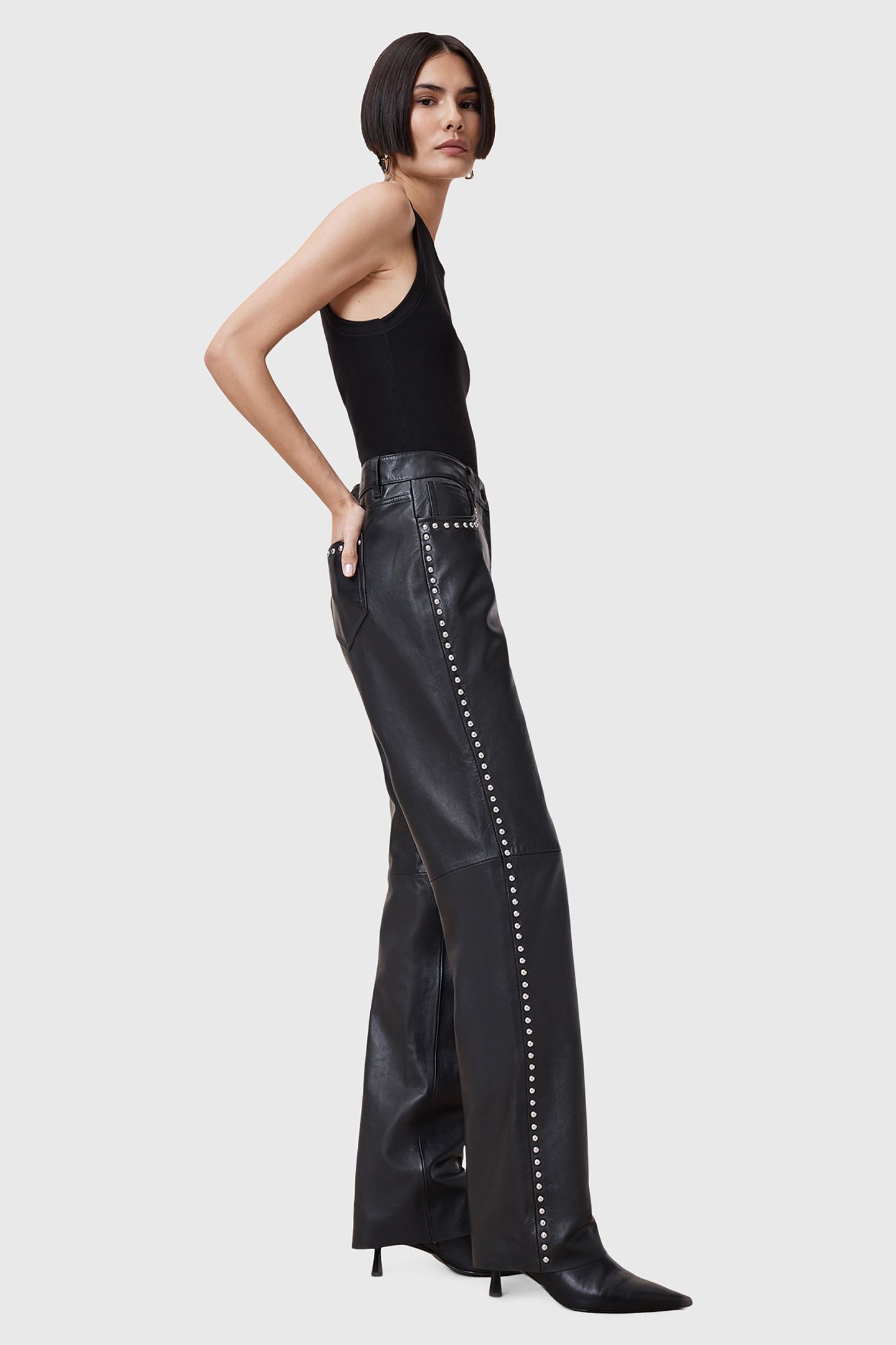 SAIGE STUD TROUSER BLACK 6