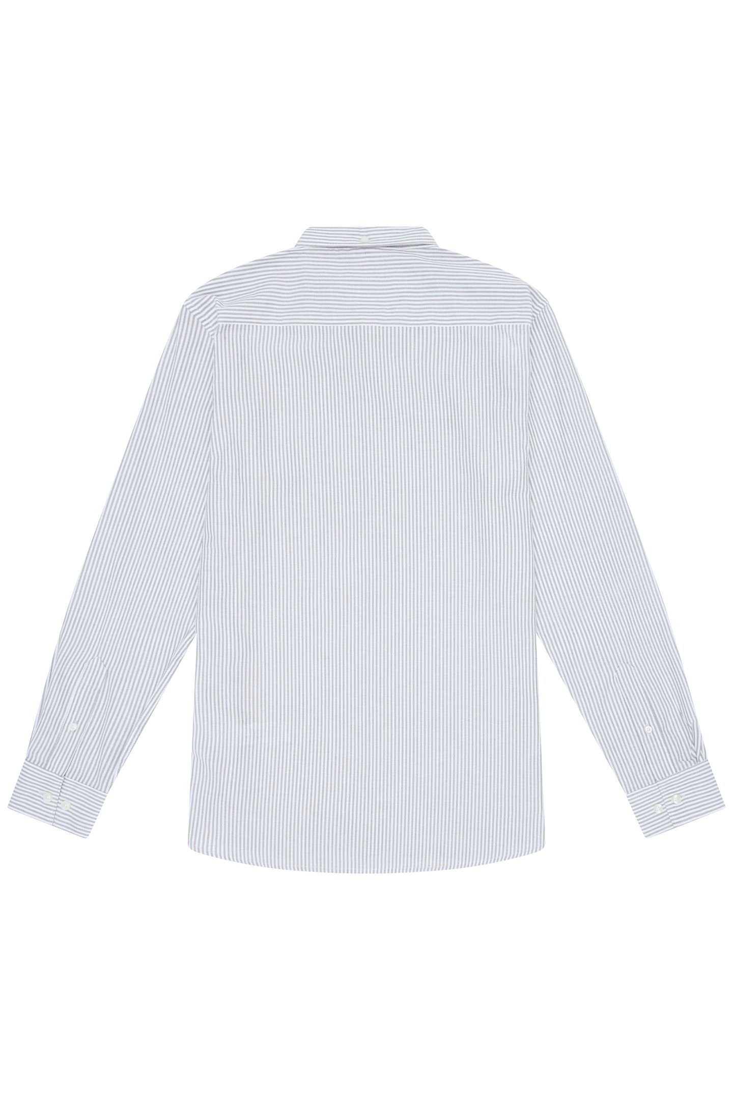 STRIPE POCKET LONG SLEEVE OXFORD SHIRT KHAKI/WHITE 2