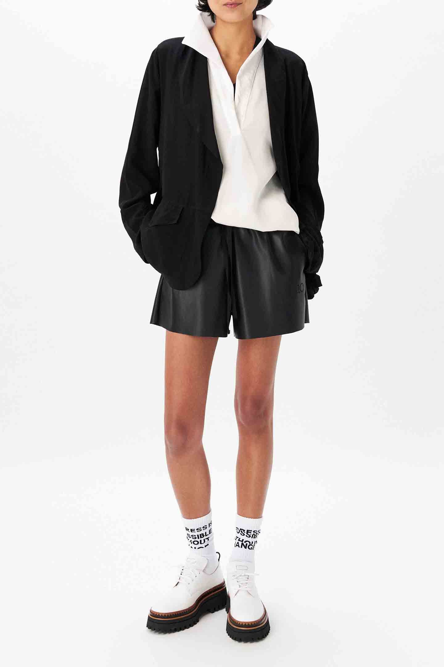 LEATHERLOOK SHORTS BLACK 2