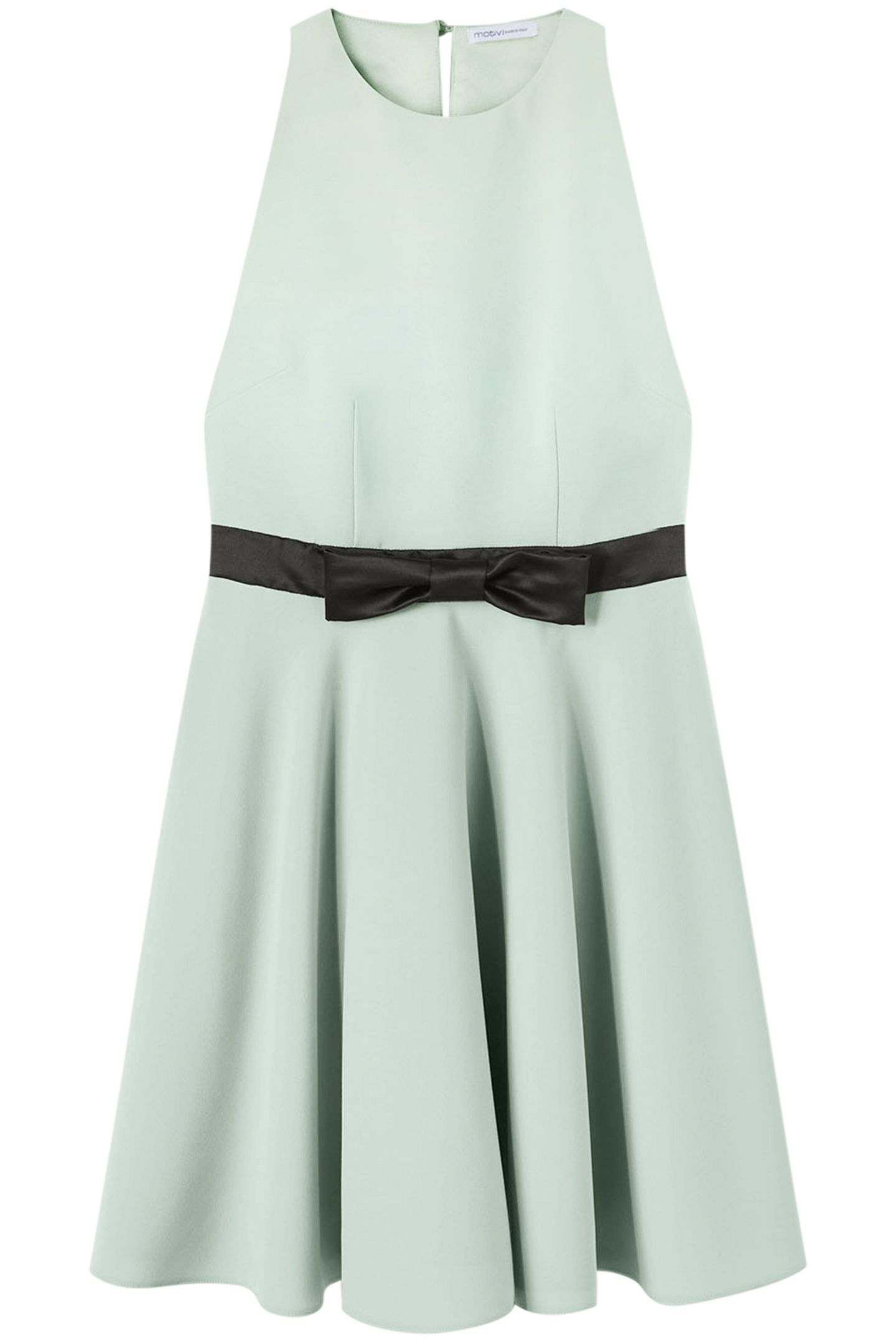 MINI DRESS WITH A BOW AT THE WAIST GREEN 4