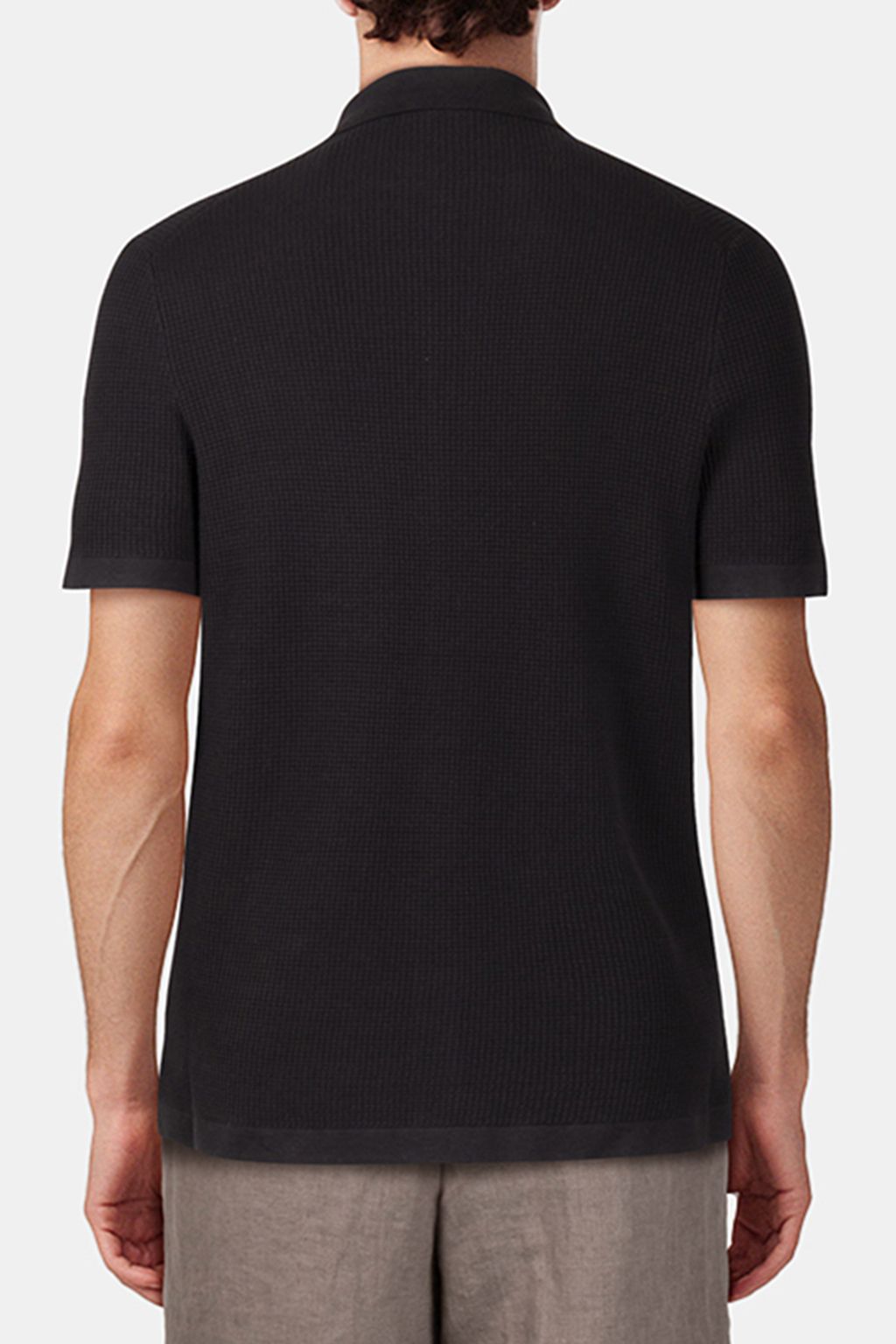 SS BUTTON FRONT CHEST POCKET SWEATER BLACK GREY 2