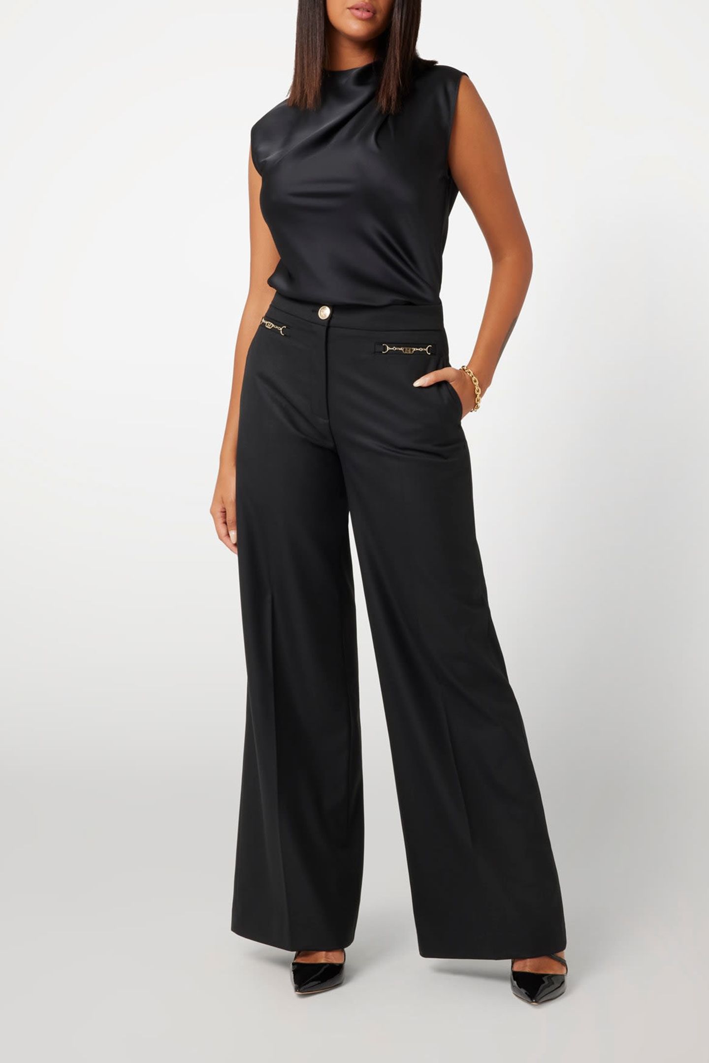 MARCIANO BY GUESS MAGDA STRAIGHT PANT JET BLACK 3