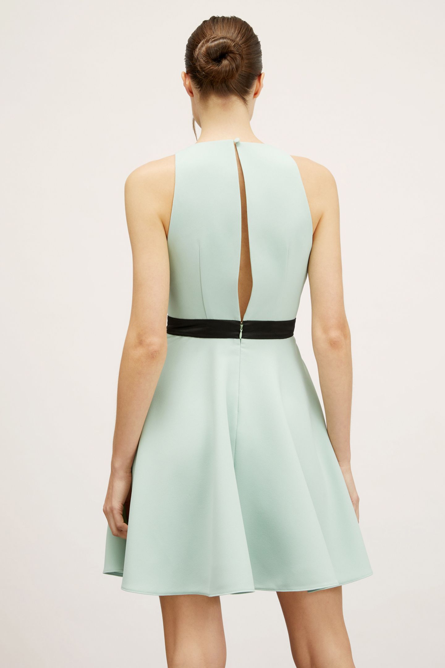 MINI DRESS WITH A BOW AT THE WAIST GREEN 2