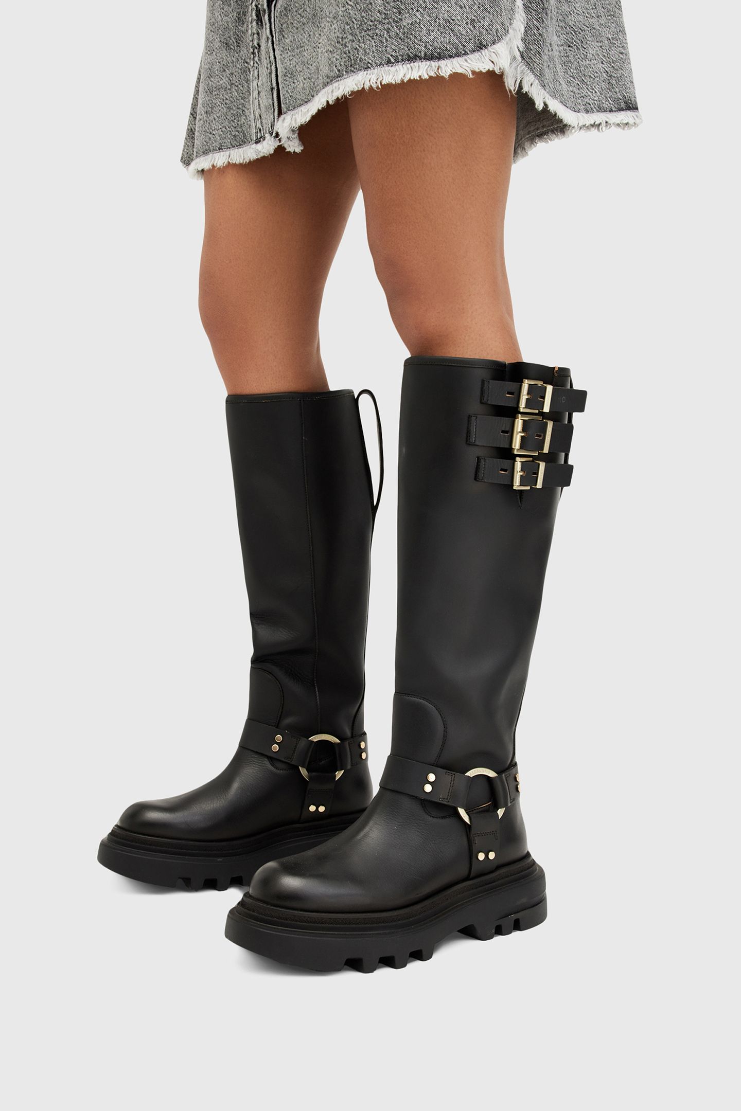 JADE BIKER BOOT BLACK/WARM BRASS 2