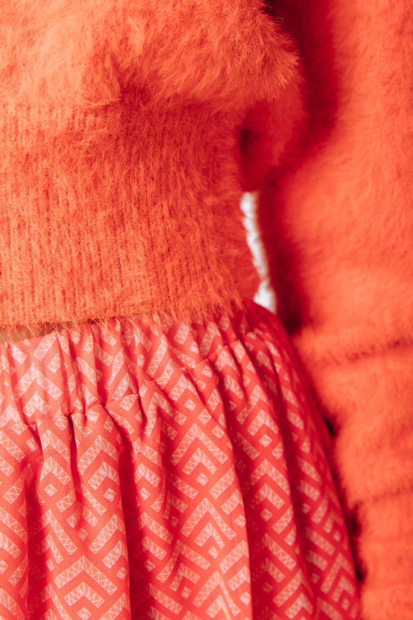 HANNAH SMALL GEO MINI SKIRT BRIGHT ORANGE 4