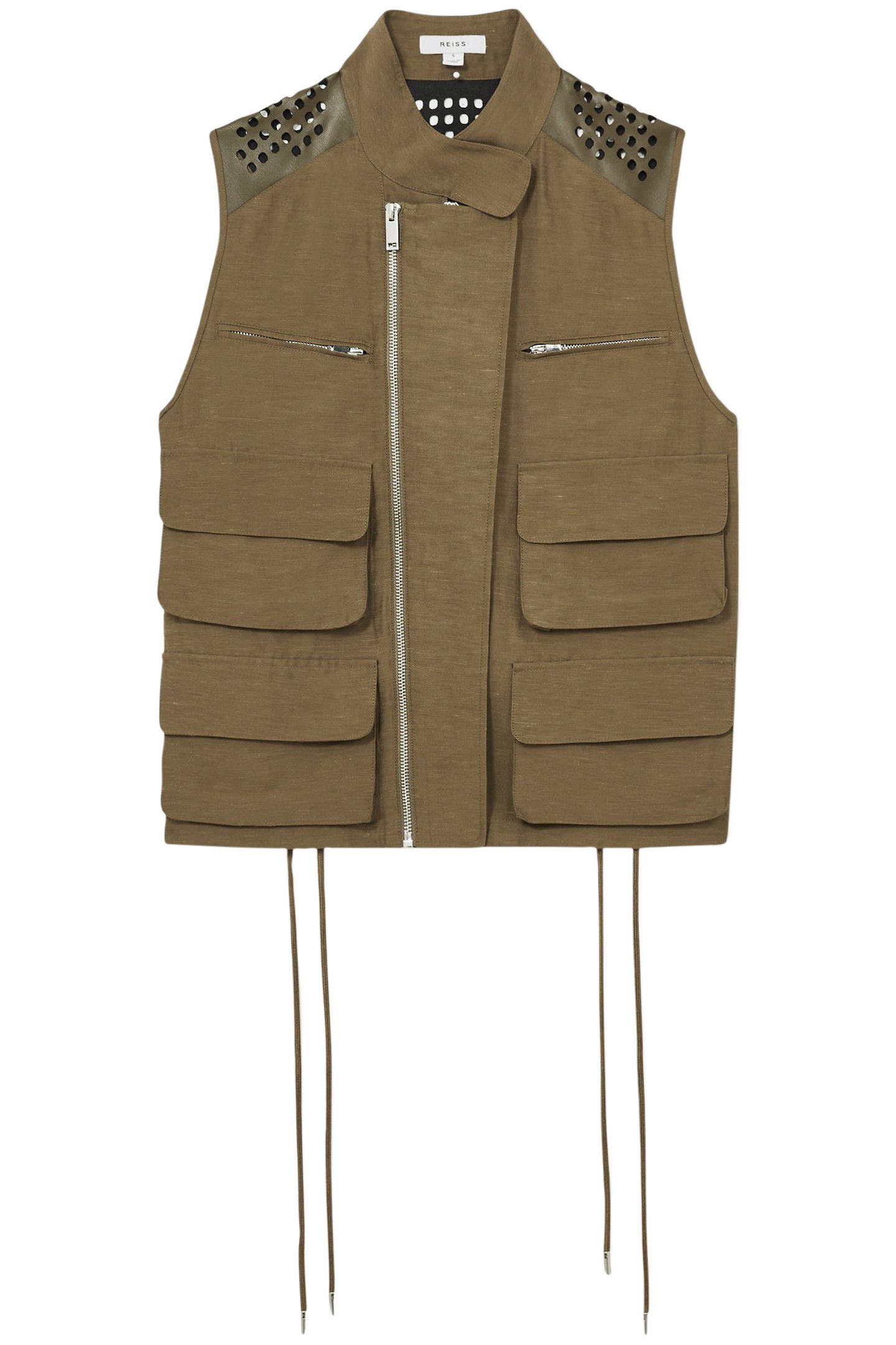 GRACE POCKET STITCH GILLET KHAKI 3