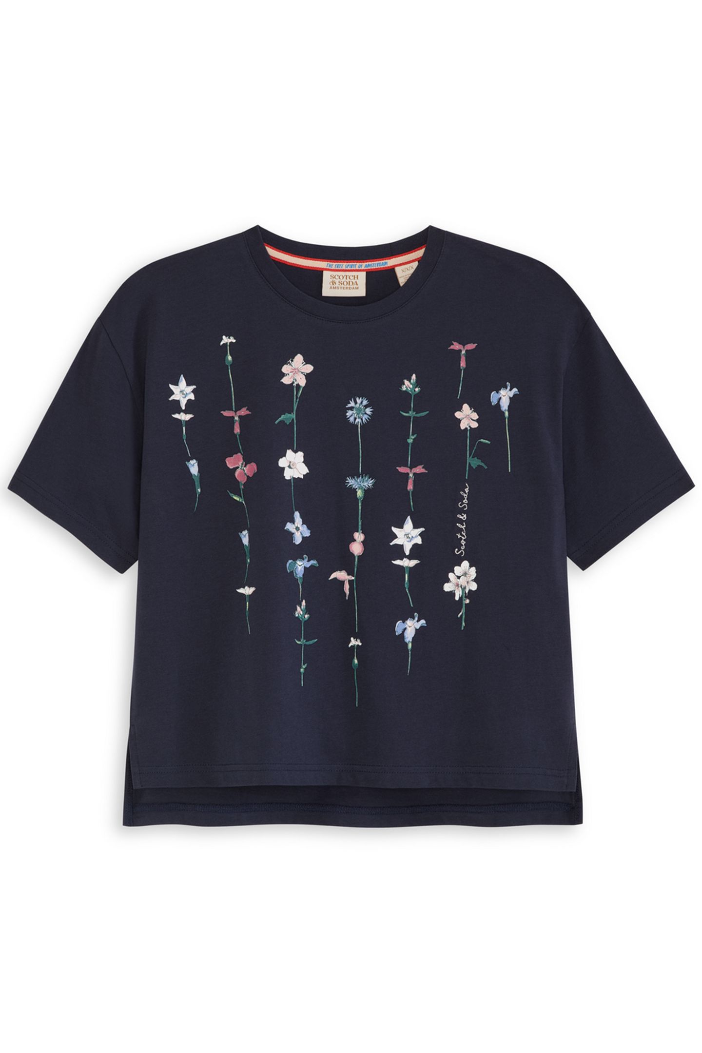 GIRLS CTTN JERSEY SS FASHION TOP BLACK/BLUE 1
