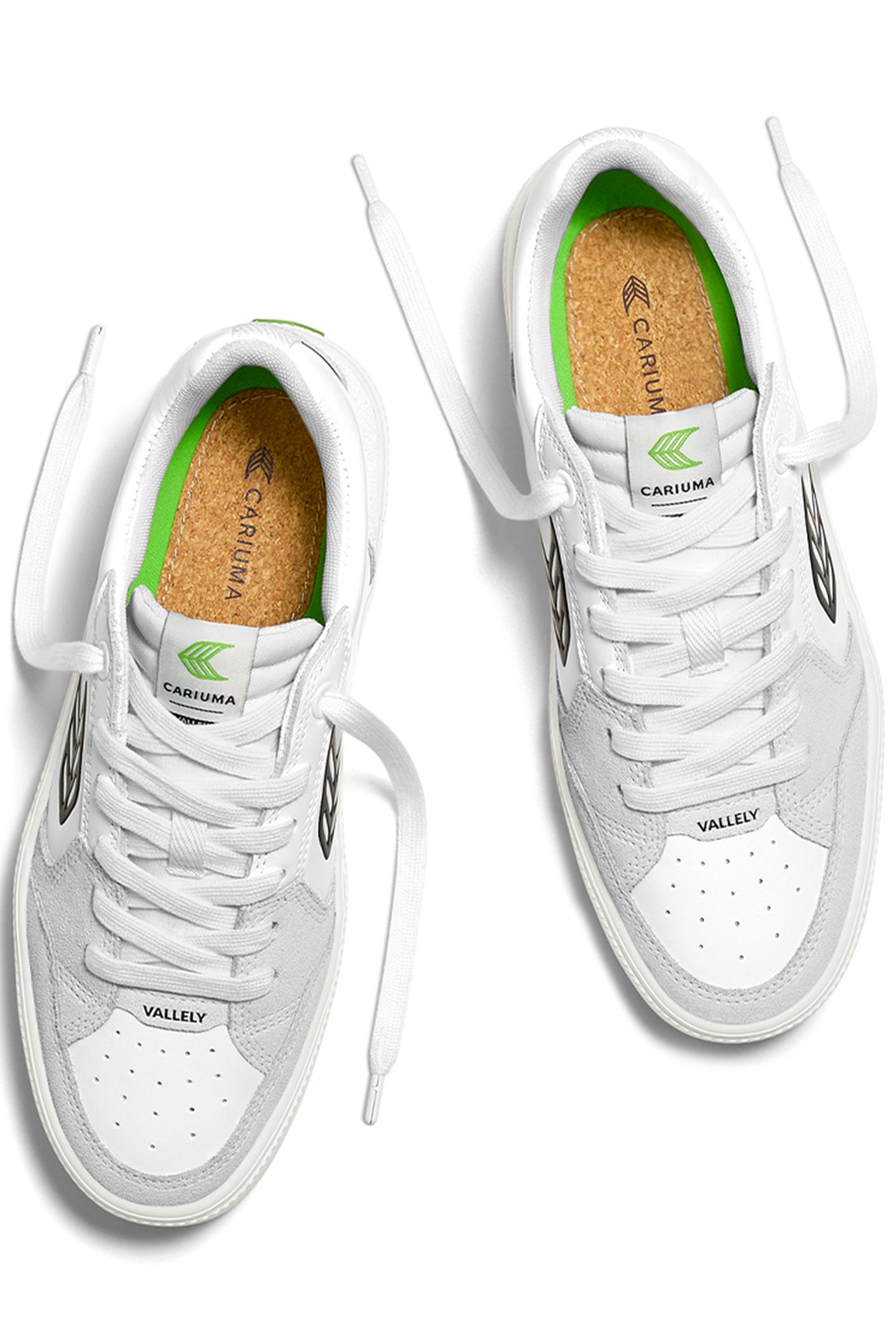 VALLELY WHITE LEATHER SMOKE WHITE SUEDE BLACK LOGO SNEAKER 4