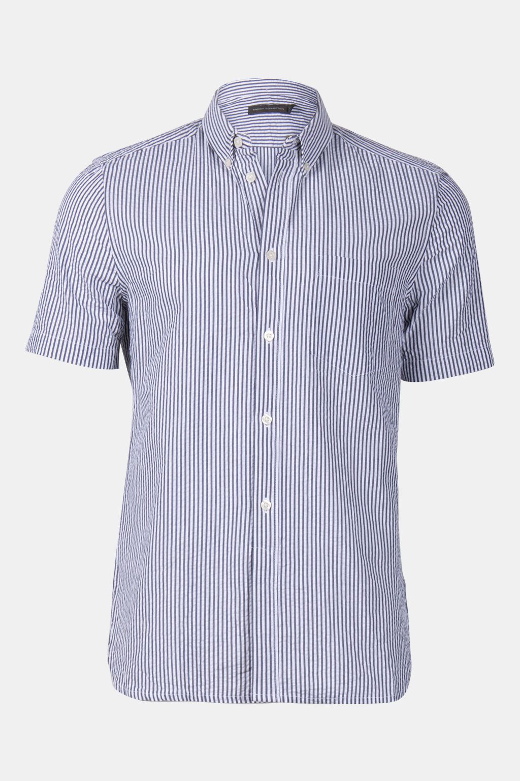 SEERSUCKER POCKET STRIPE SHORT SLEEVE SHIRT MARINE 4