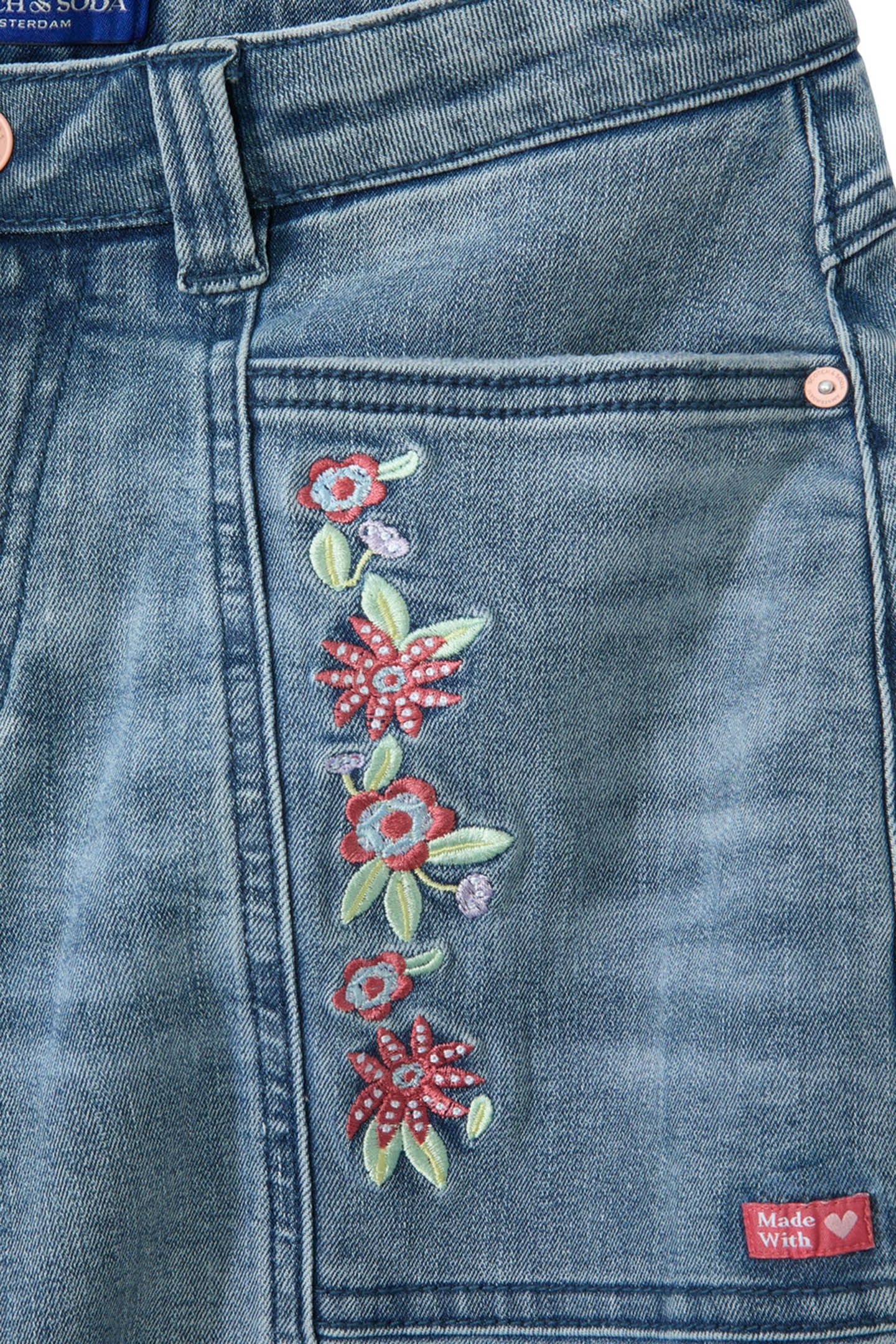 GIRLS STRETCH SLUB DENIM JEANS COASTAL BLUE 3