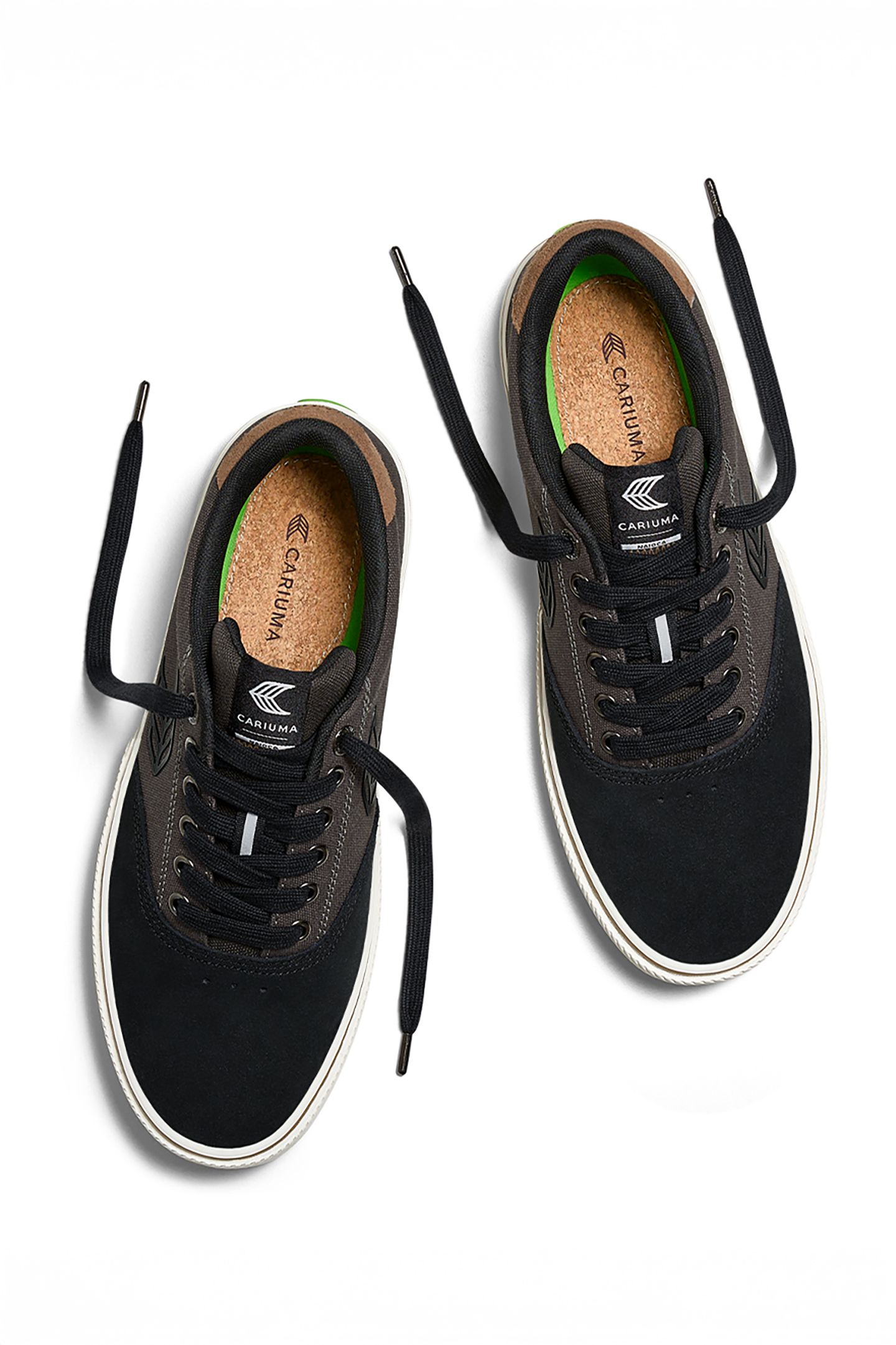 NAIOCA PRO JET BLACK SUEDE ASH GREY CANVAS BLACK LOGO CAMEL 2