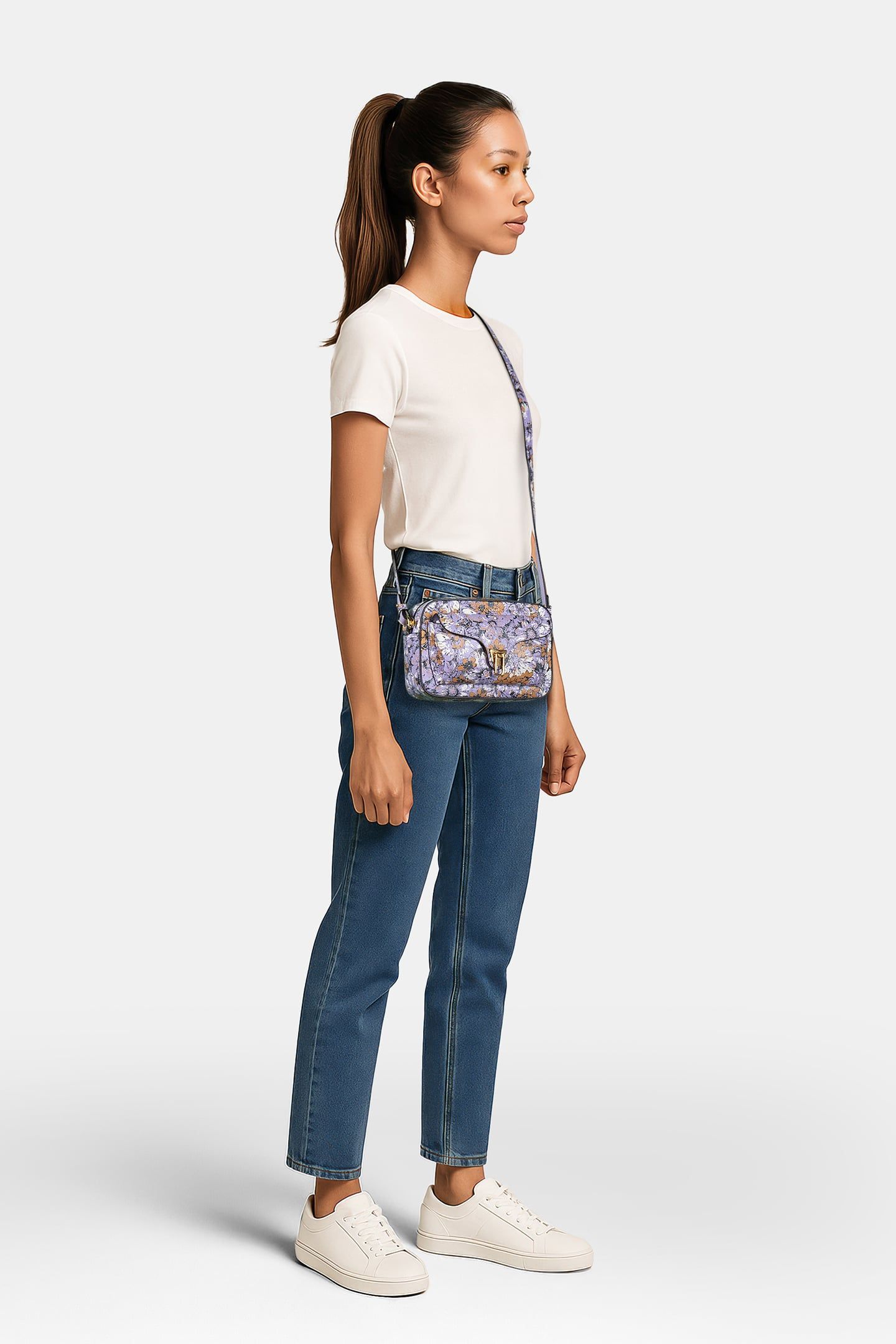 COCCINELLE BEAT FLOWER PRINT MULTI LAVENDER 1