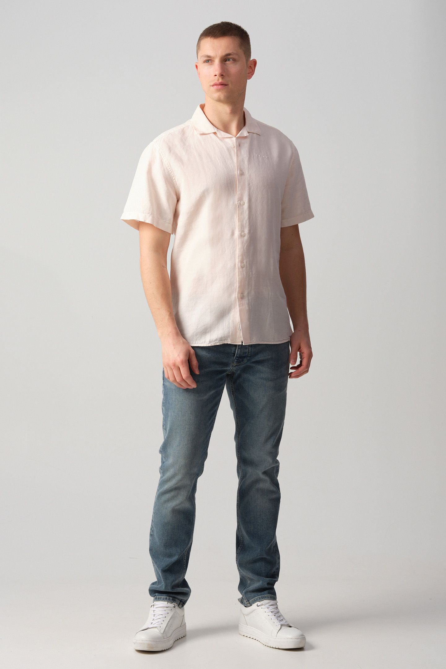 ELVIS CASUAL OVERHEMD KM PINK SALT 1