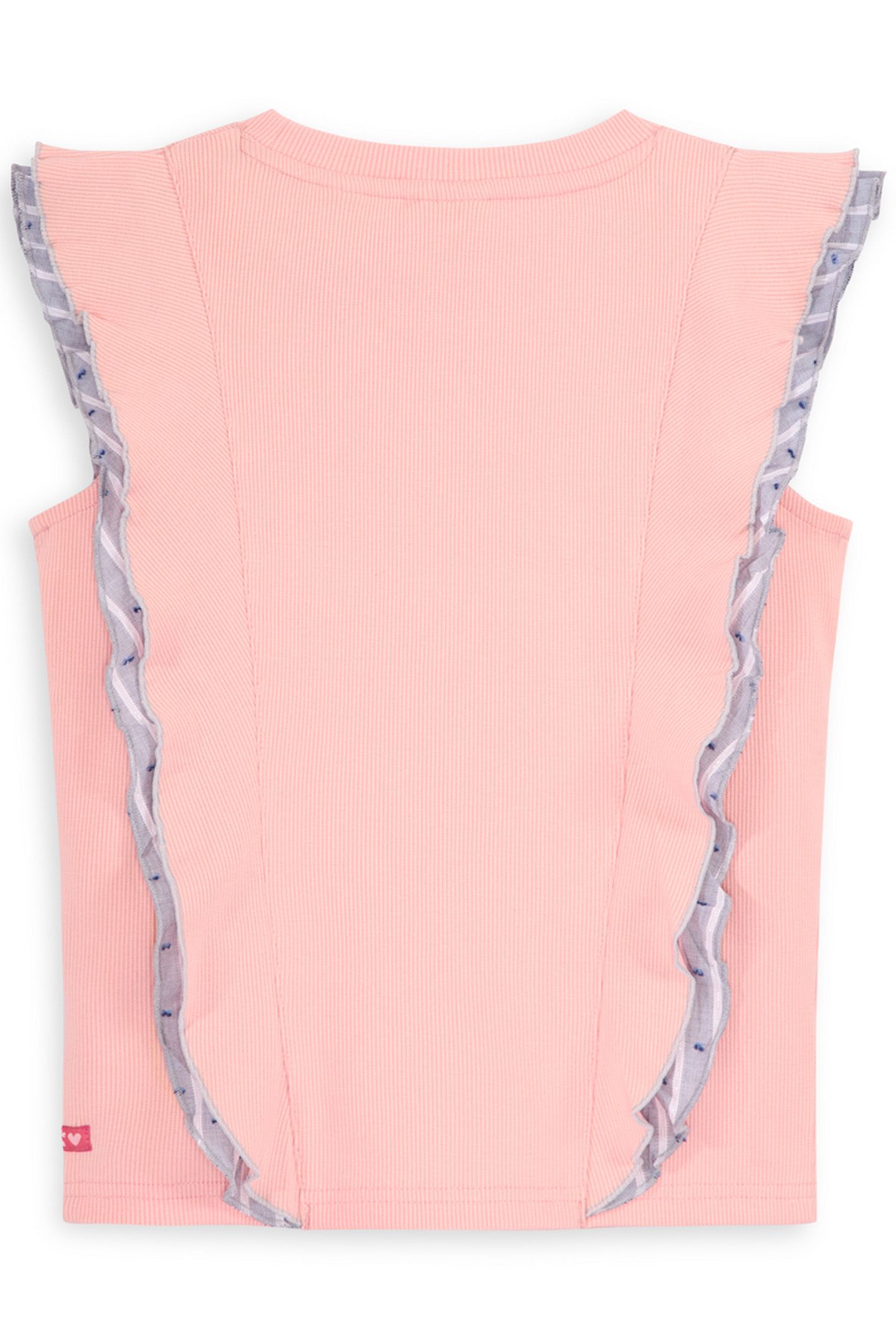 S&S GIRLS DENIM GROUP Y/D RIB RUFFLE FASHION TOP LT PASTEL P 2