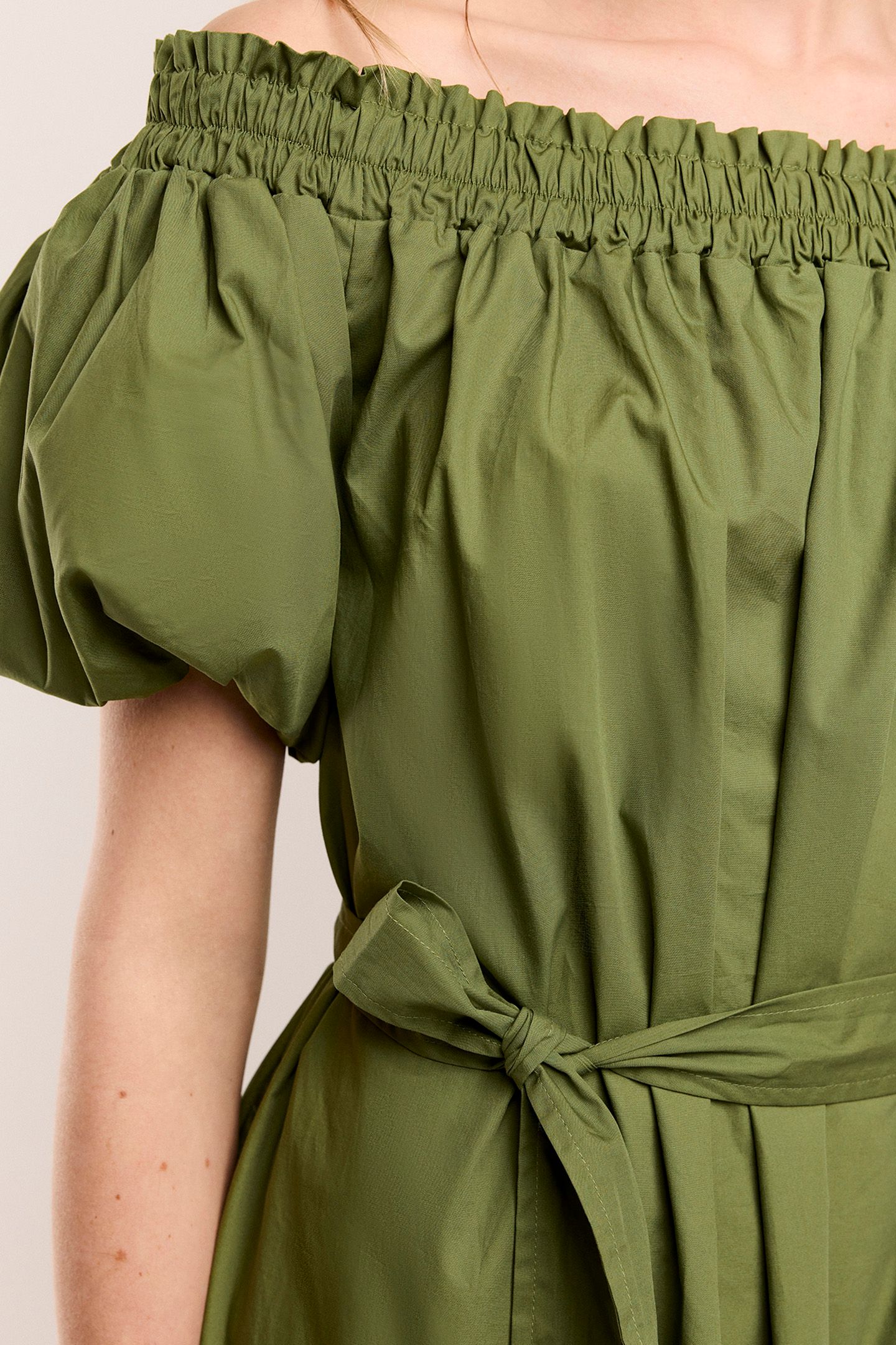 OFF SHOULDER DRESS OLIVE GREEN 5