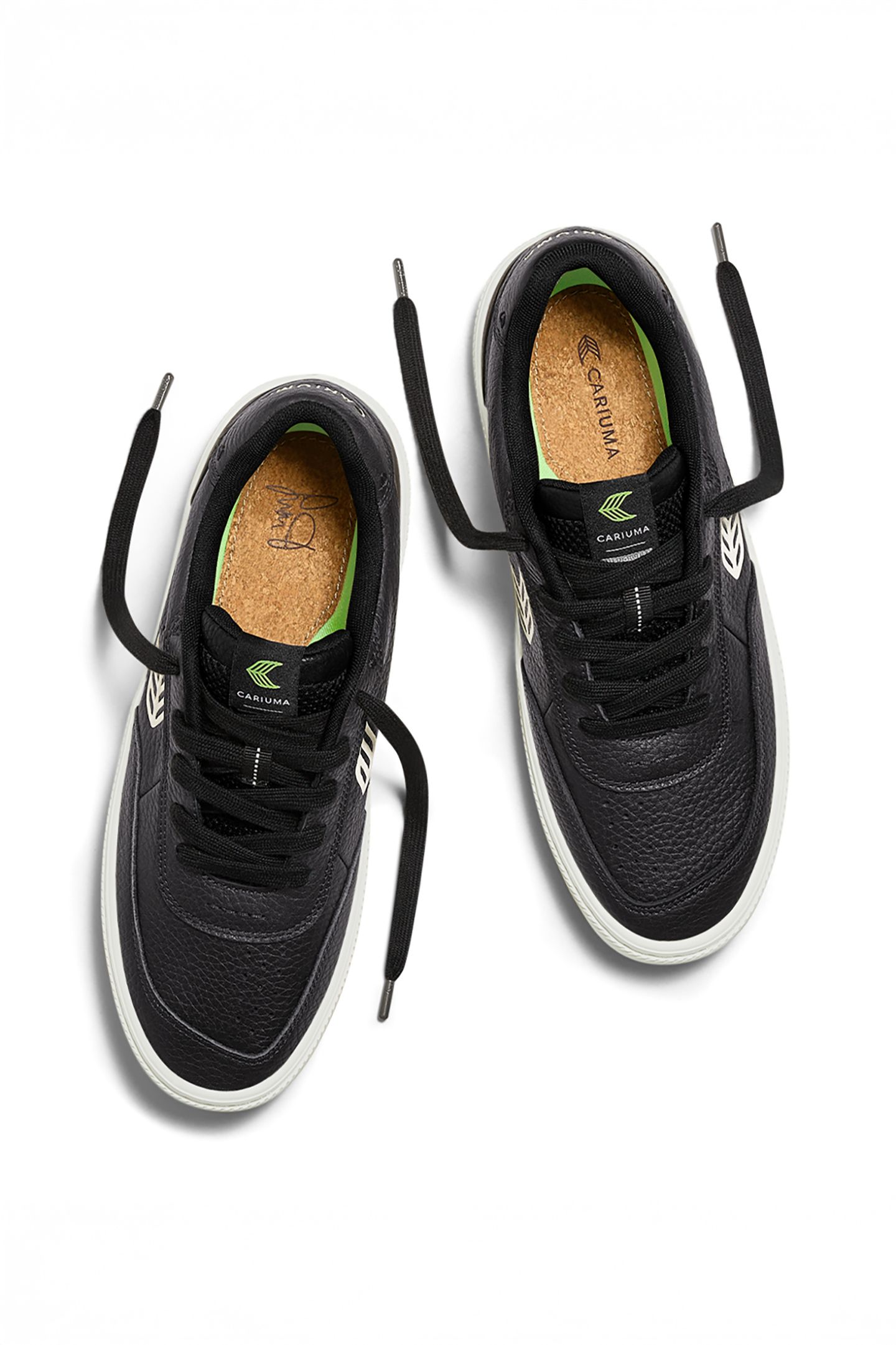 LUAN PRO BLACK PREMIUM LEATHER IVORY LOGO SNEAKER 4