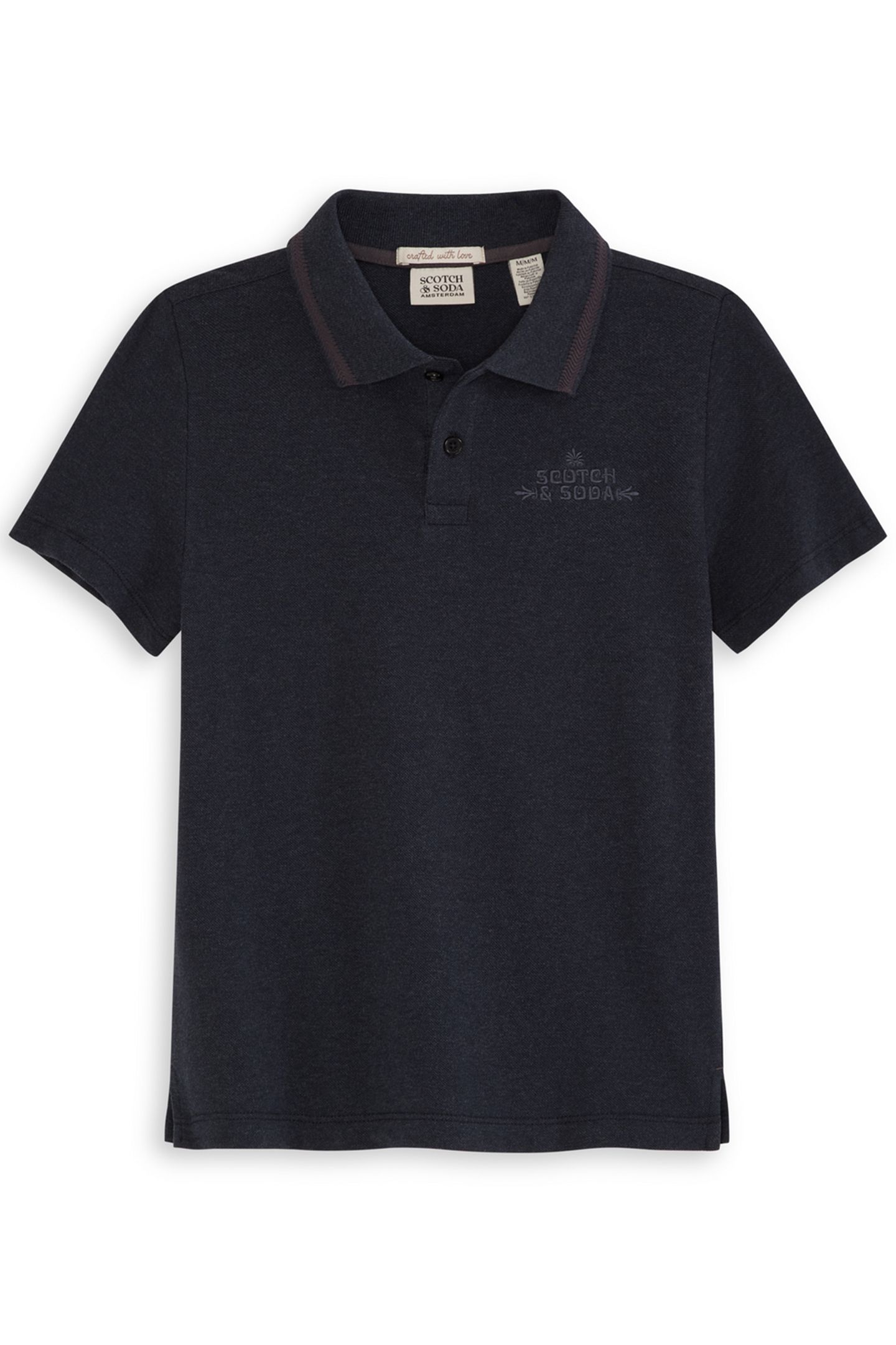 BOYS HEATHER PIQUE POLO BLACK 1