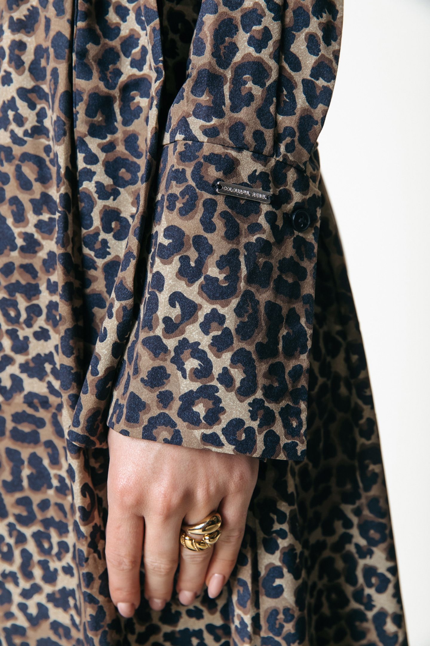 DESIREE LEOPARD MAXI SHIRT DRESS LS WARM BROWN 4