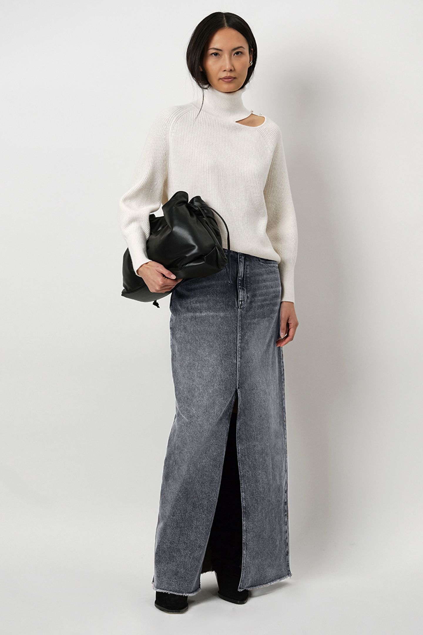 FERAL DENIM MAXI SKIRT HAZELNUT HAZE 1