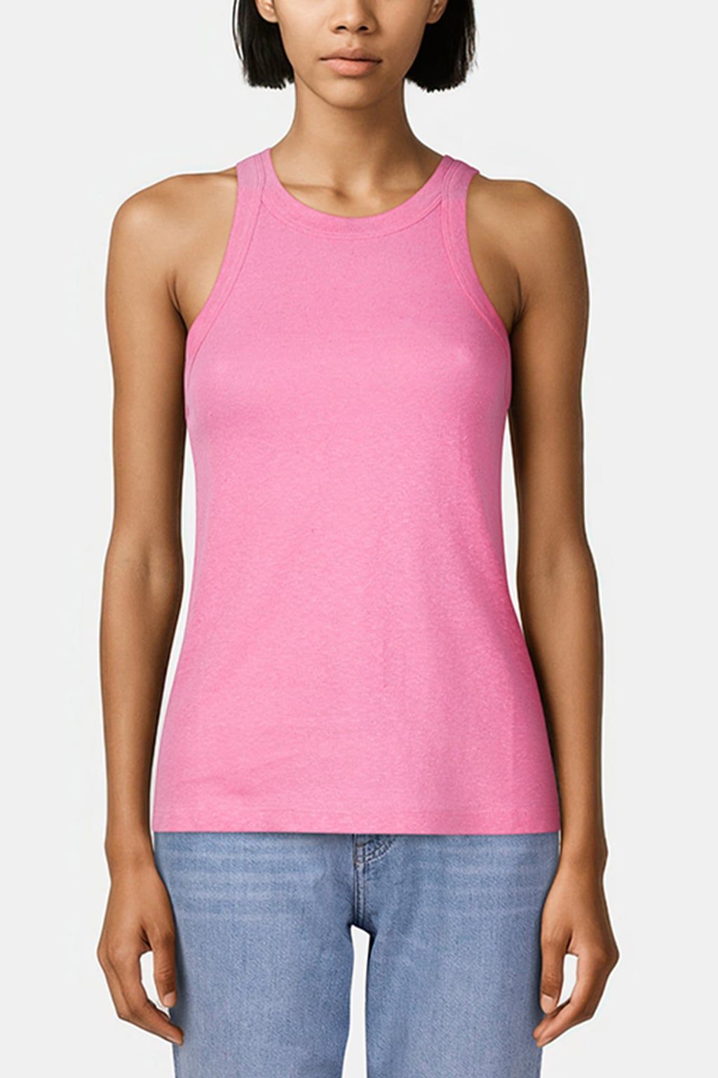 LINEN TOP SORBET PINK 1