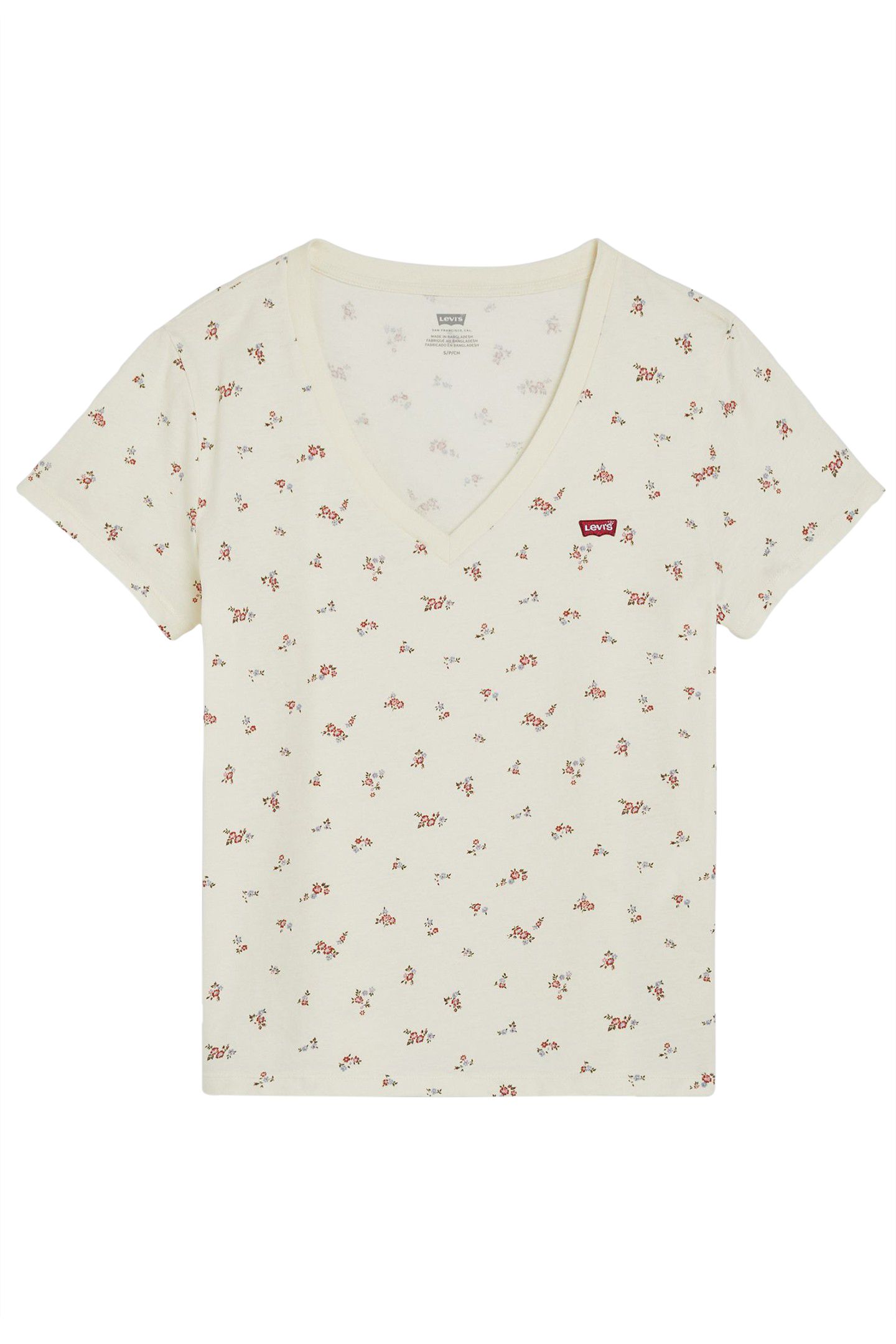PERFECT VNECK LOU DITSY FLORAL-V4 EGRET COTTON 3