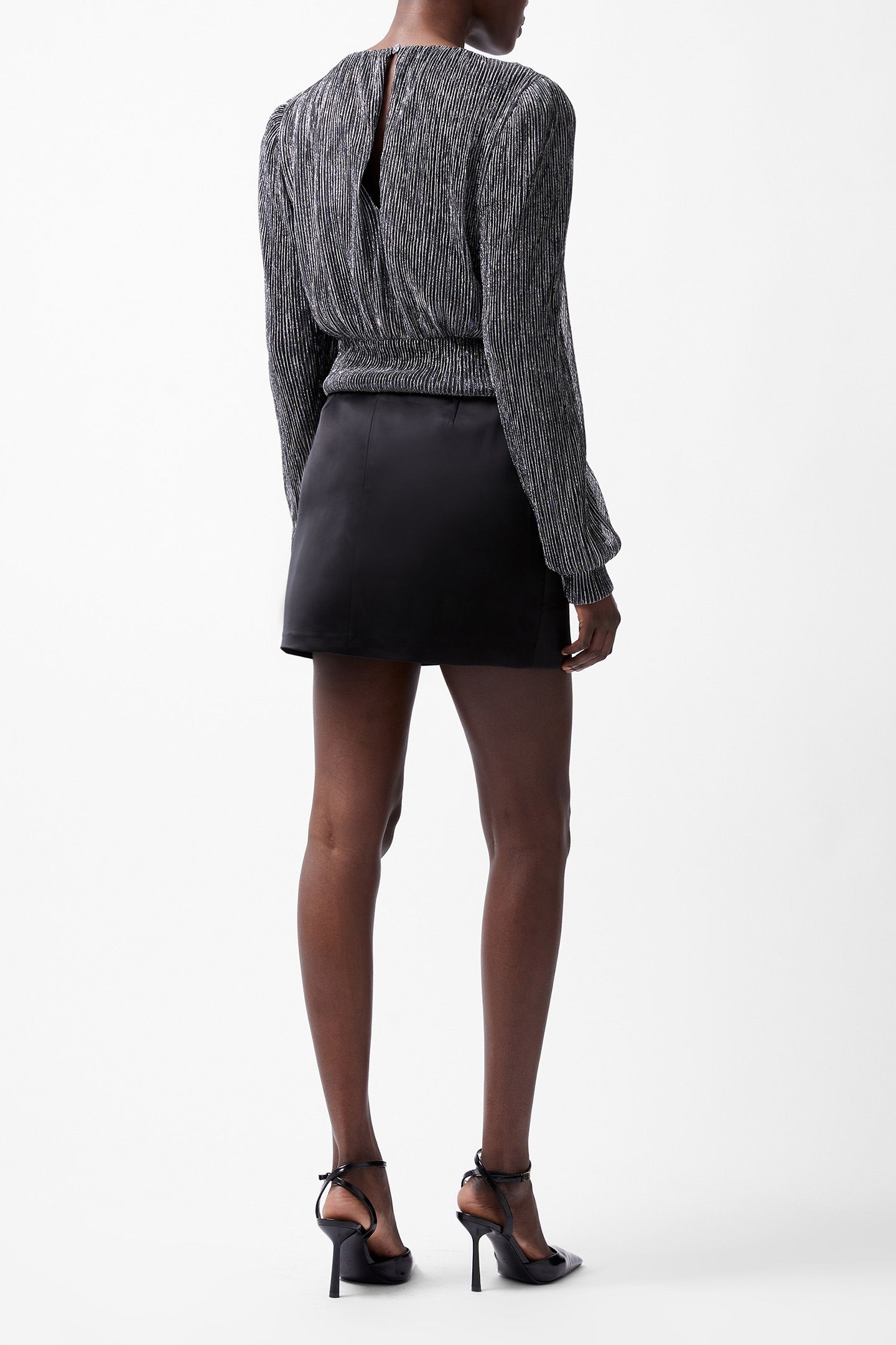TAMY LUREX PLISSE LS TOP SILVER 2