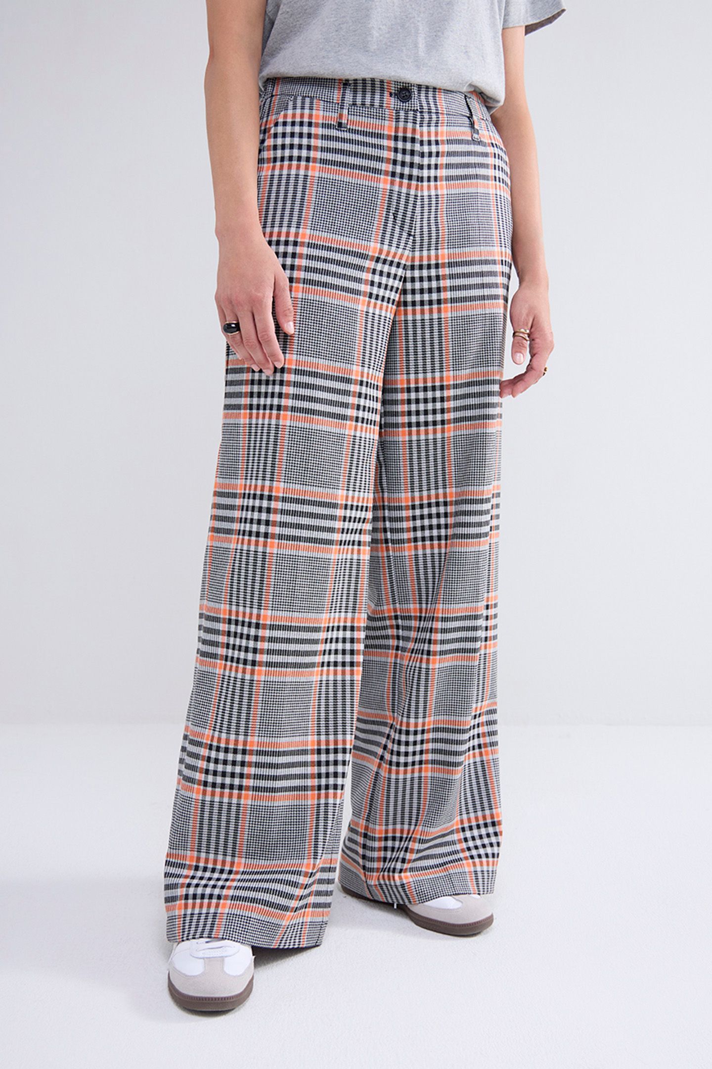 TROUSERS ORANGE CHECK MULTICOLOUR 1