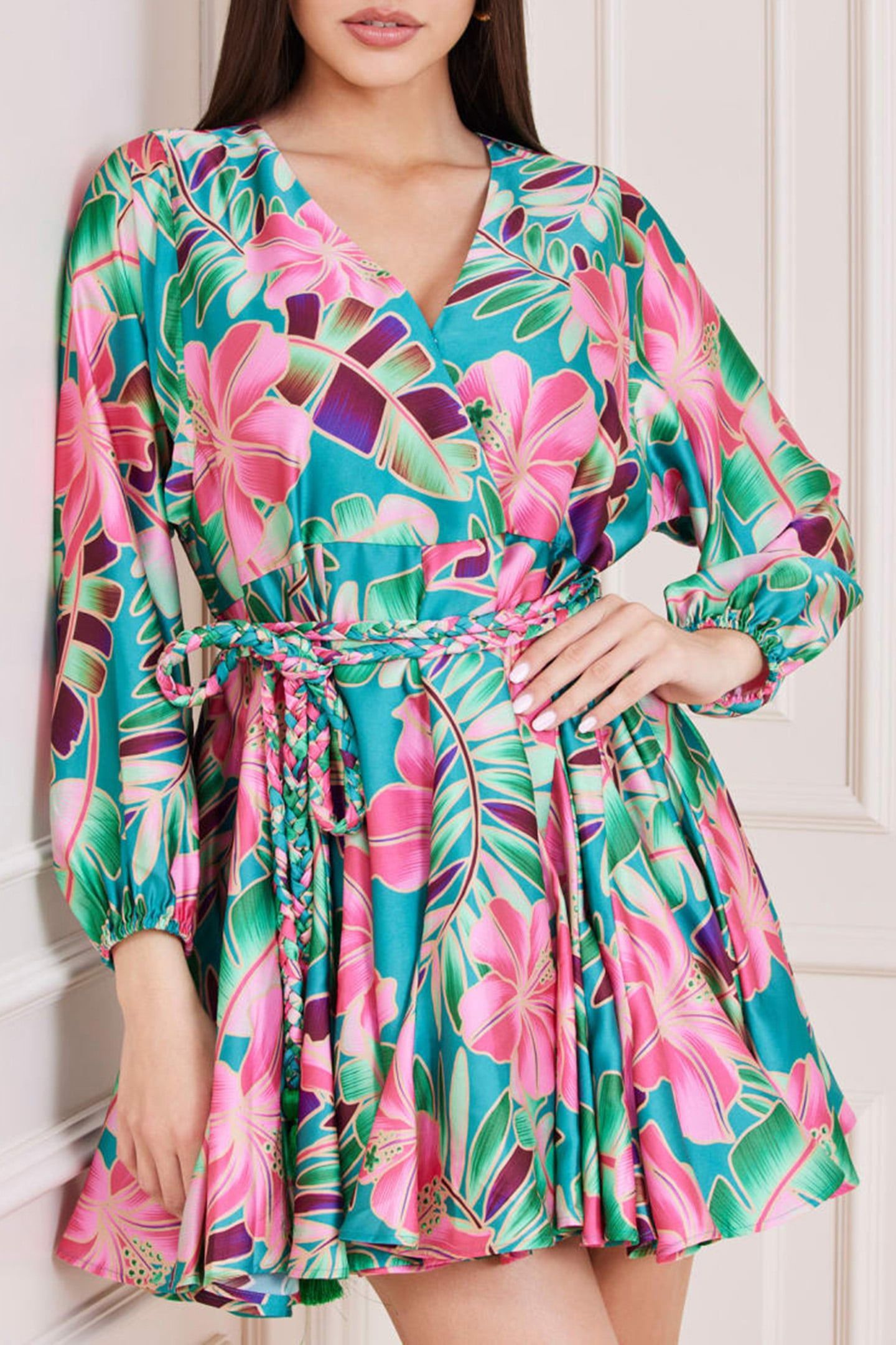MARCIANO BY GUESS MAYA SURPLICE DRESS PARADISE 1