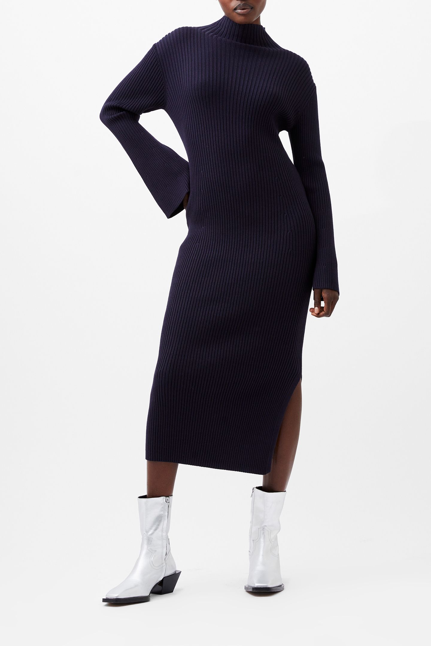 LOLLY MARI FLARE SLV DRESS MARINE 1