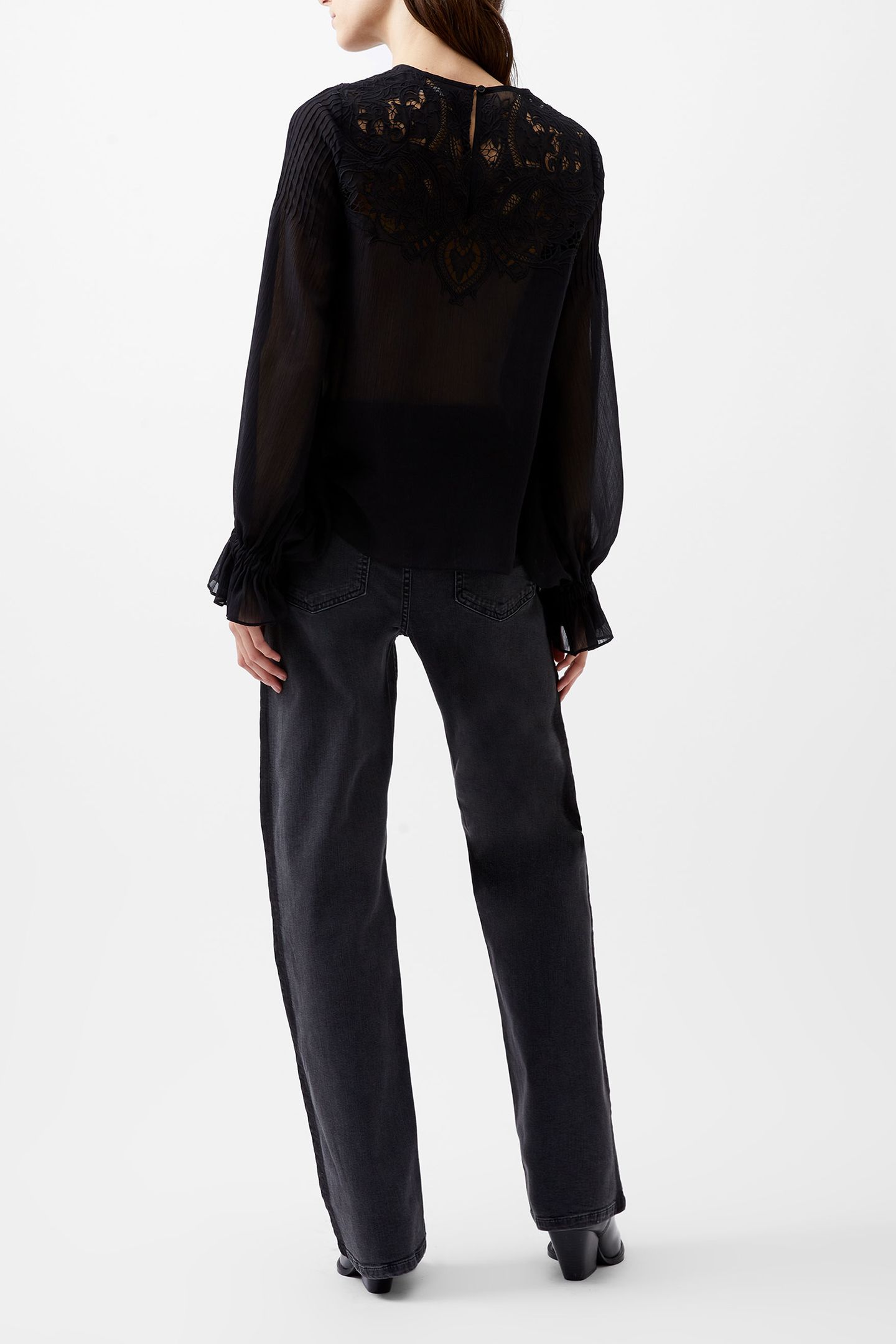 EMINA CHIFFON LACE BLOUSE BLACKOUT 3