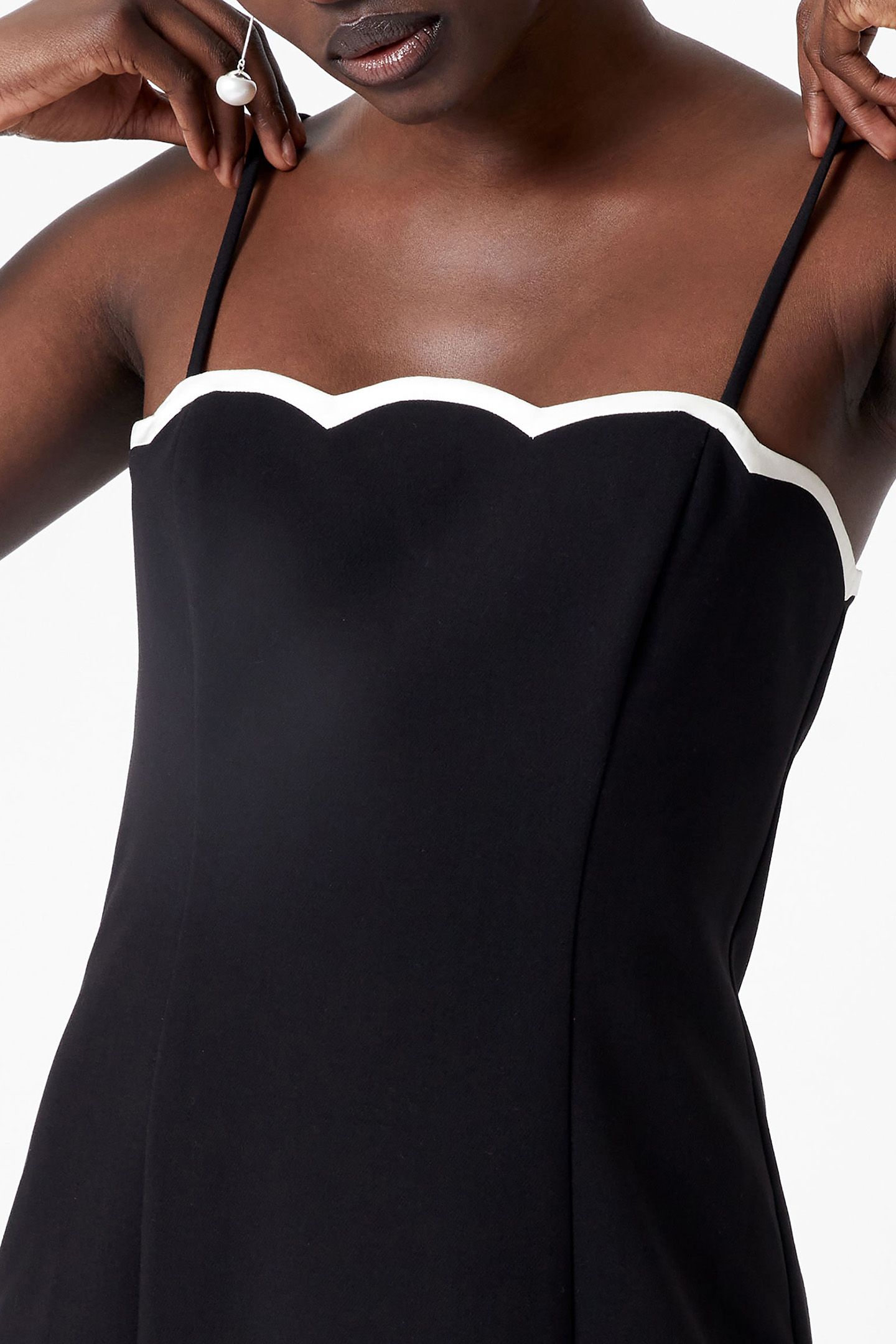 AZRA CONTRAST MINI DRESS BLACK/PORCELAIN CRM 4