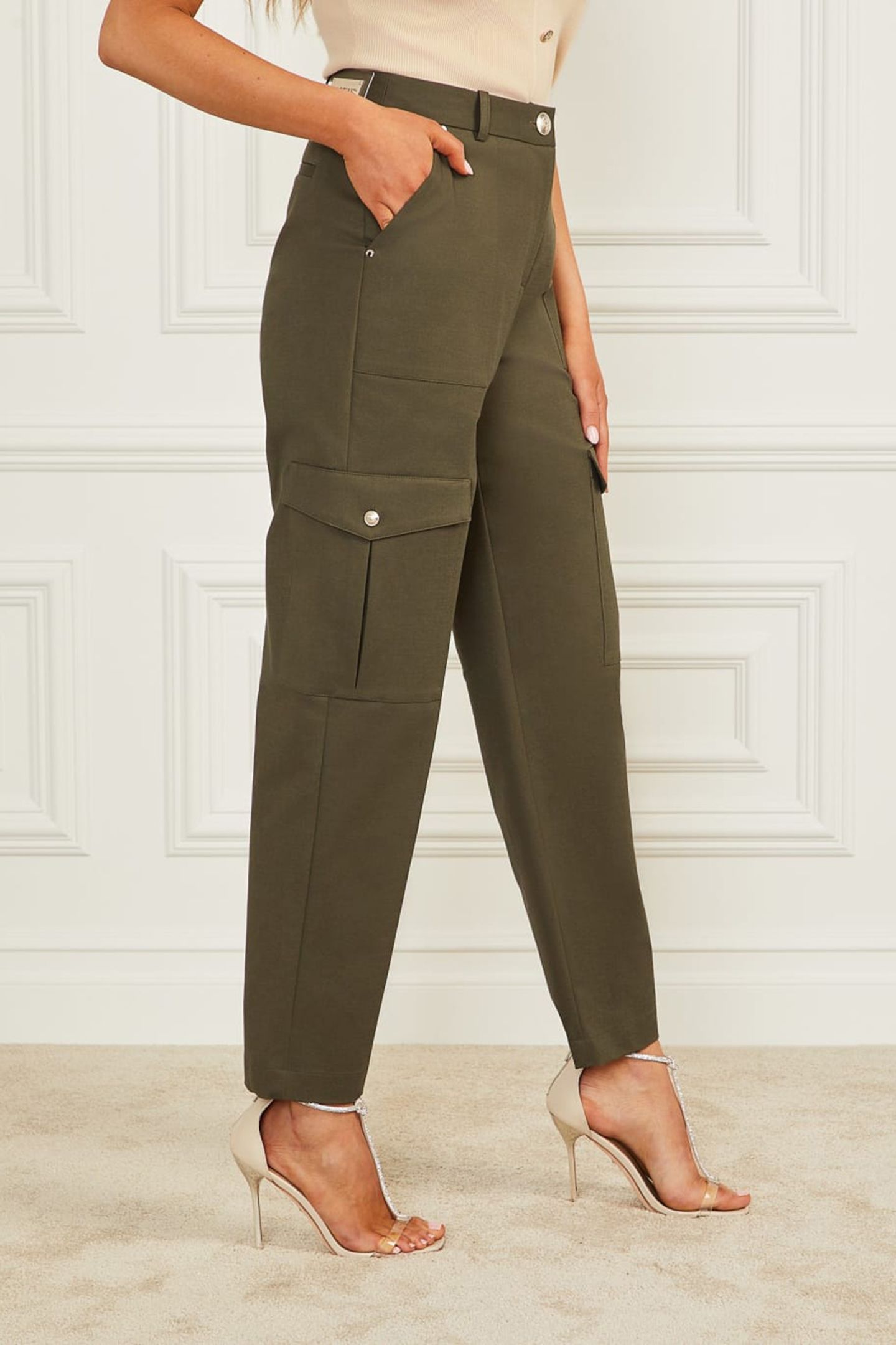 MARCIANO BY GUESS ALICE CARGO PANT OLIVE MORNING 5