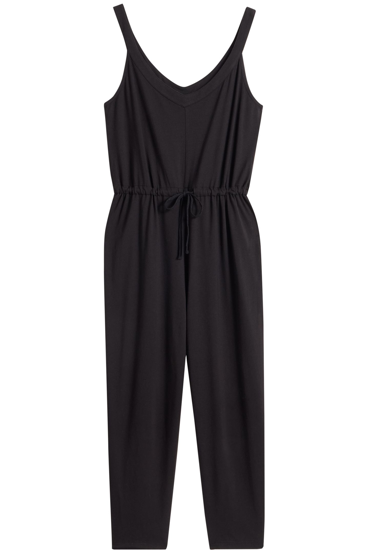 DRAWSTRING JERSEY JUMPSUIT PURE BLACK 3
