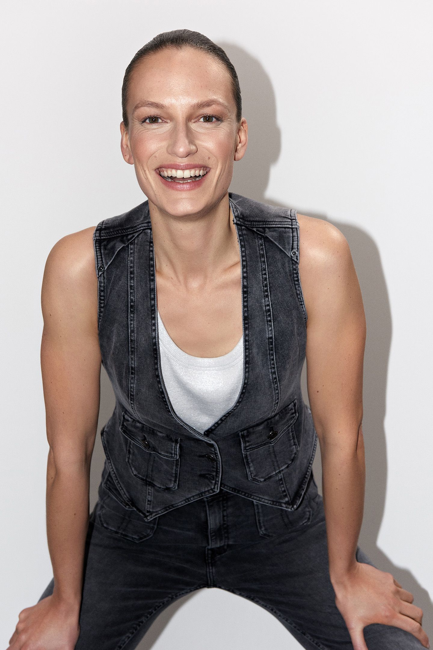 DENIM GILET COTTON BLACK DENIM BLACK DENIM 7