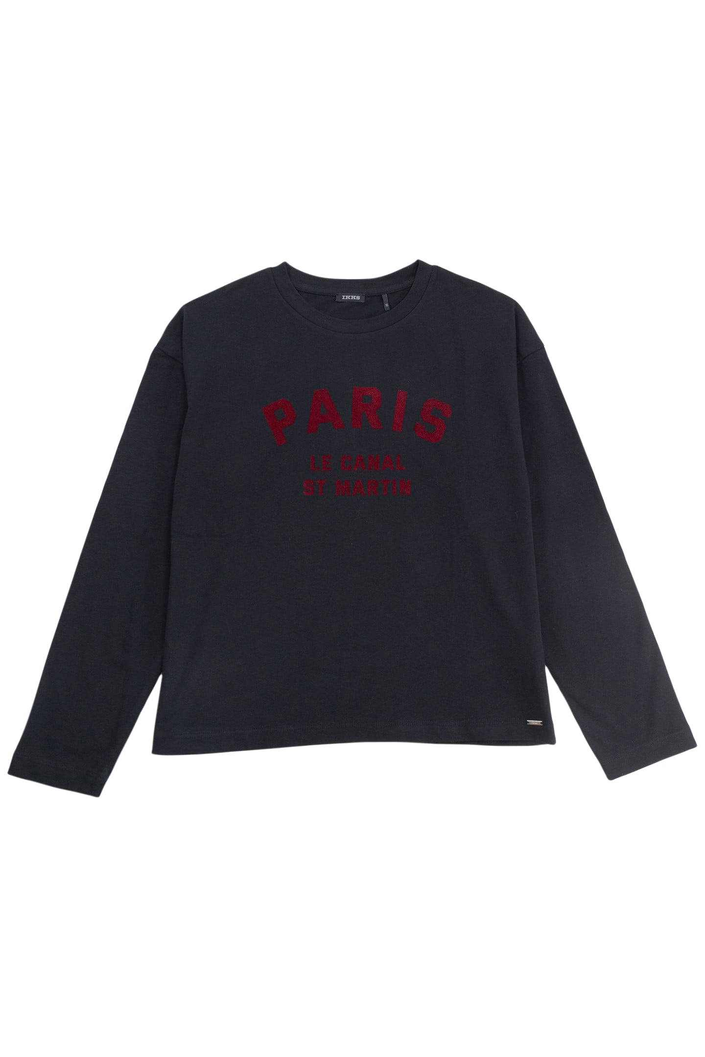 BLACK T-SHIRT WITH VELOUR FLOCKED MESSAGE FOR GIRL 1