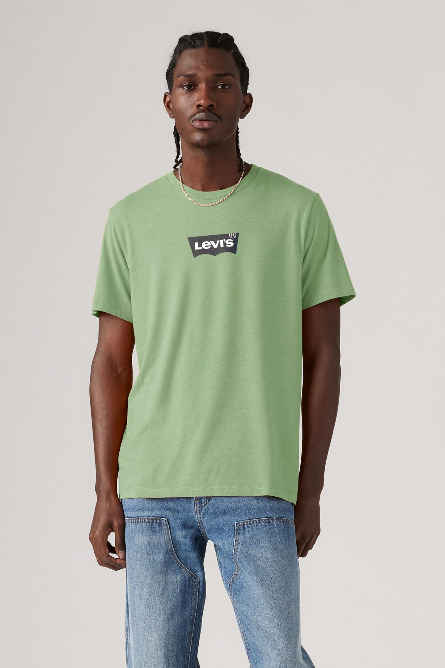 GRAPHIC CREWNECK TEE BATWING LOGO FOAM GREEN 1