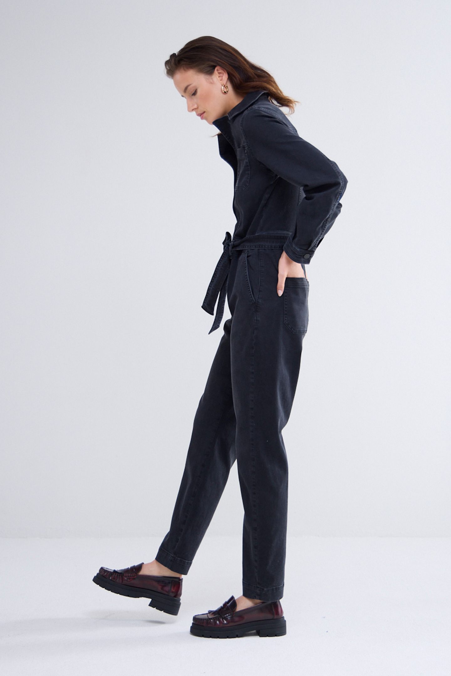 DENIM JUMPSUIT COMFORT STRETCH DENIM BLACKS 4