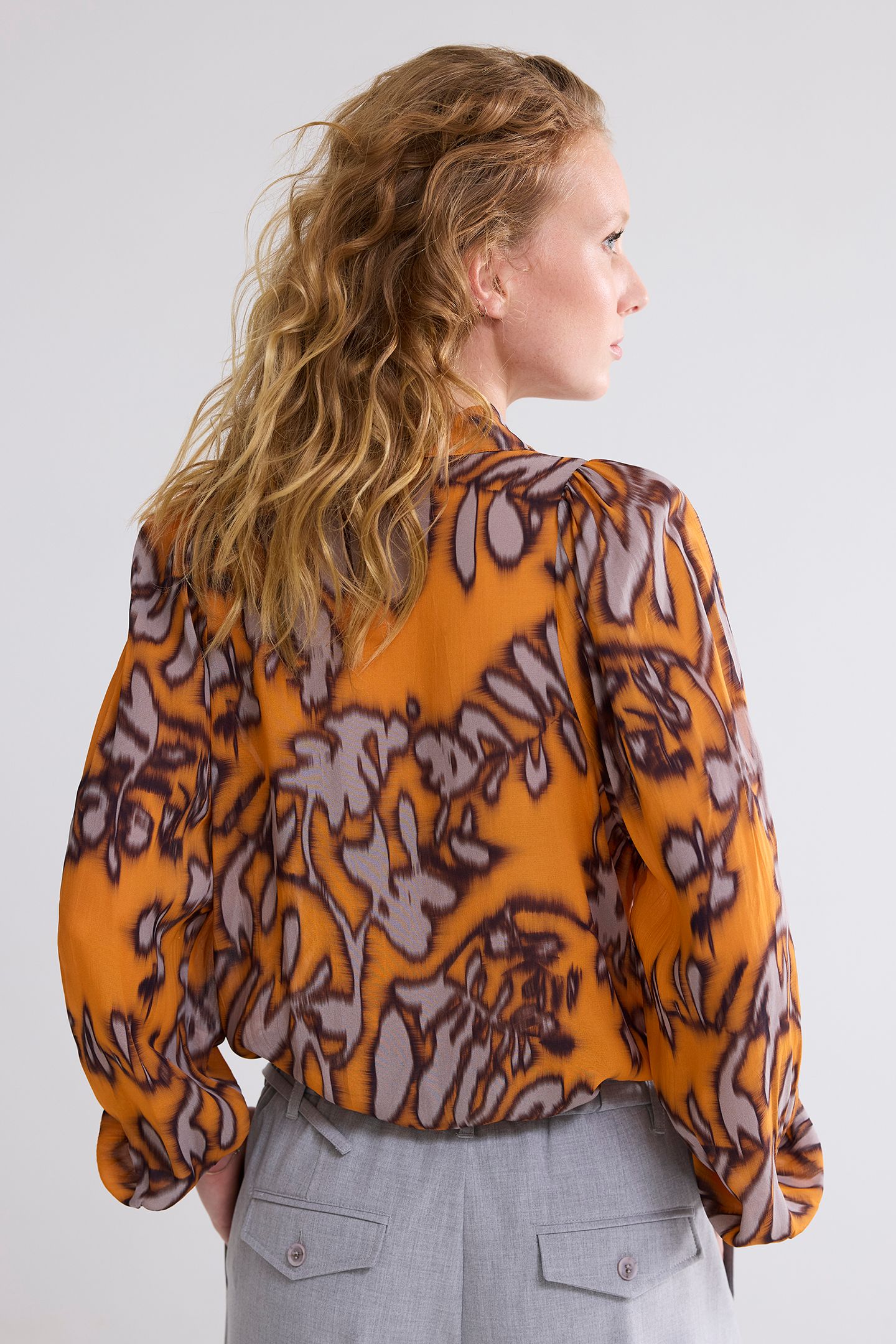 BLOUSE SPICY ORANGE PRINT ORANGE 2