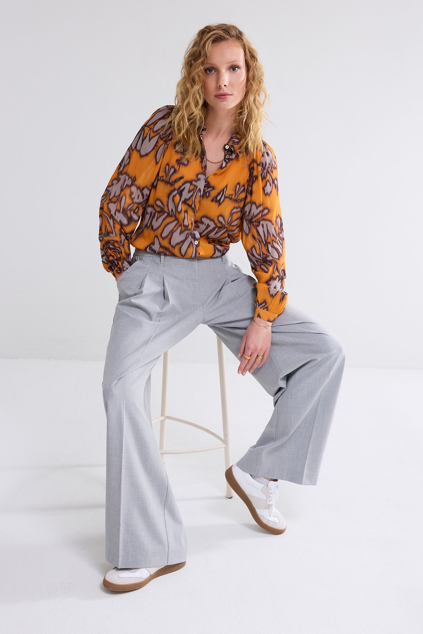 BLOUSE SPICY ORANGE PRINT ORANGE 5