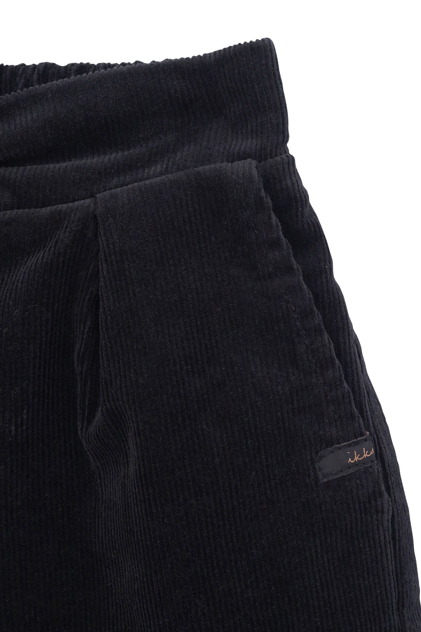 GIRLS' BLACK CORDUROY SHORTS WITH BOW AND BELT 5